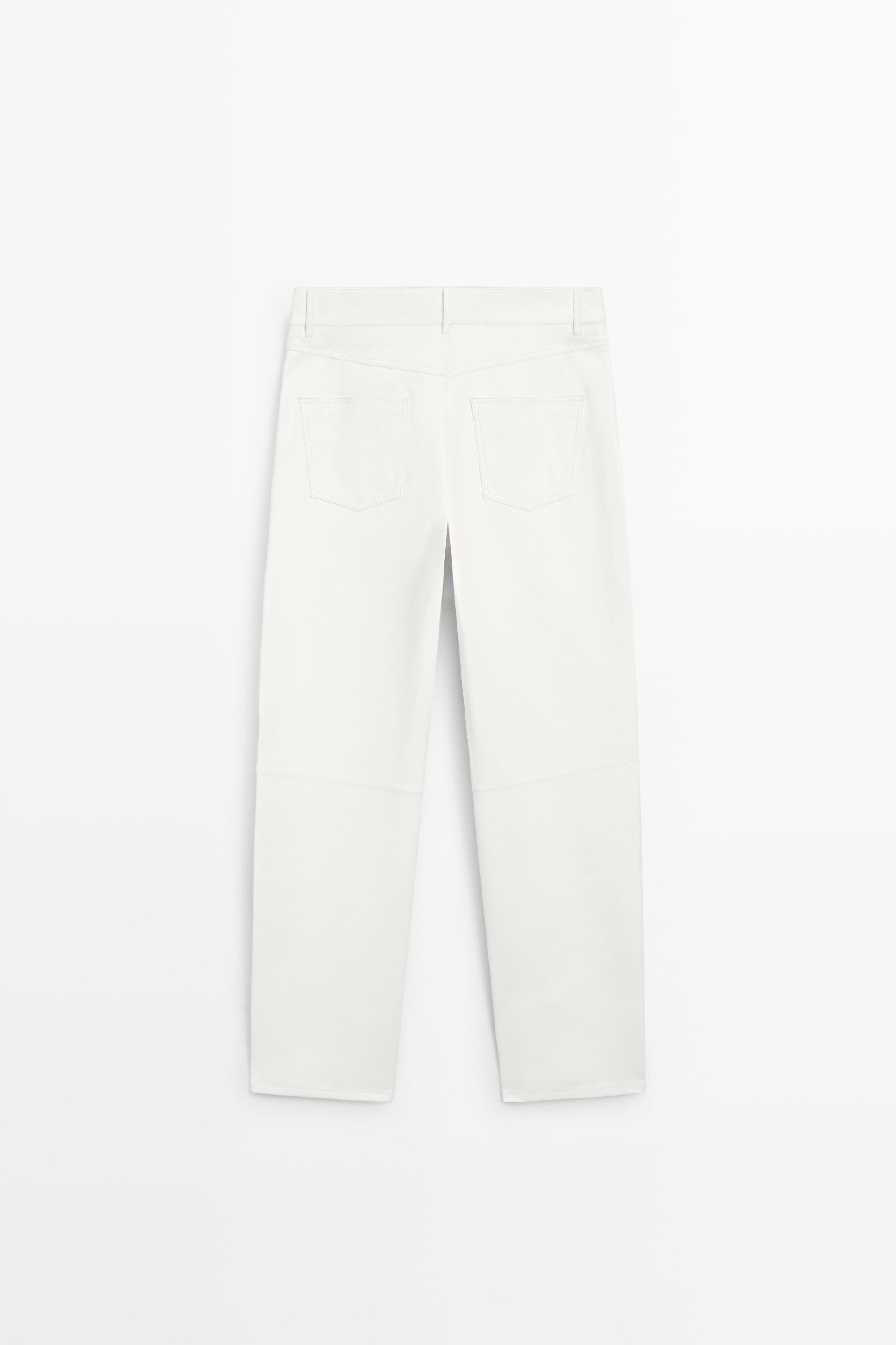 Straight-leg leather pants — WHITE