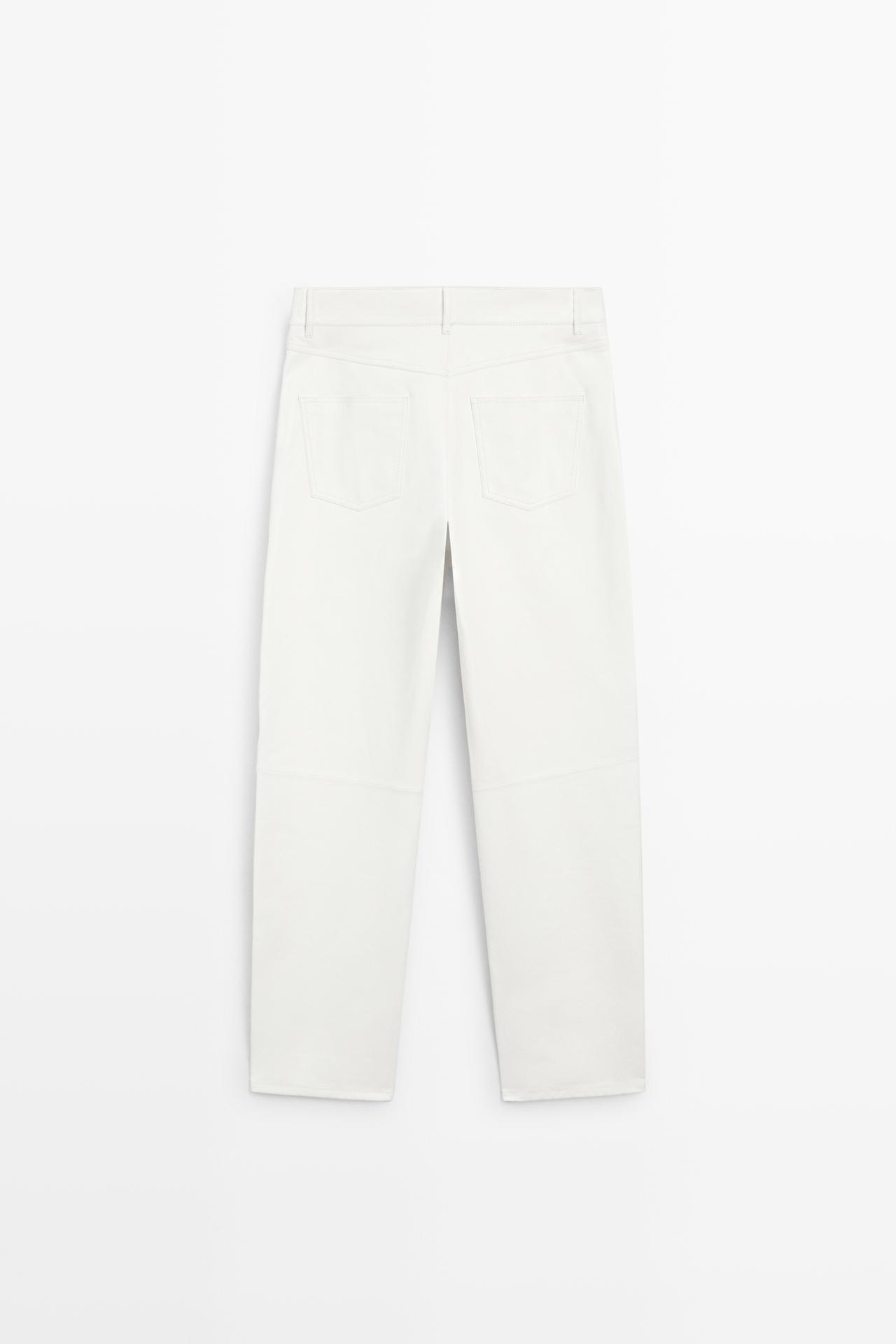 Straight-leg leather pants — WHITE