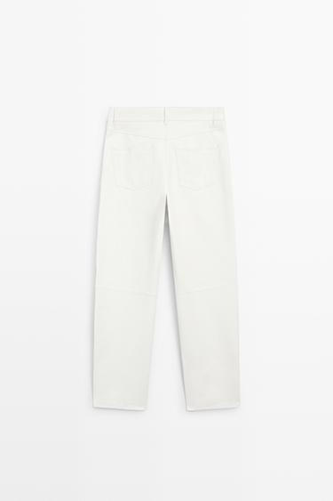 Straight-leg leather pants — WHITE 4