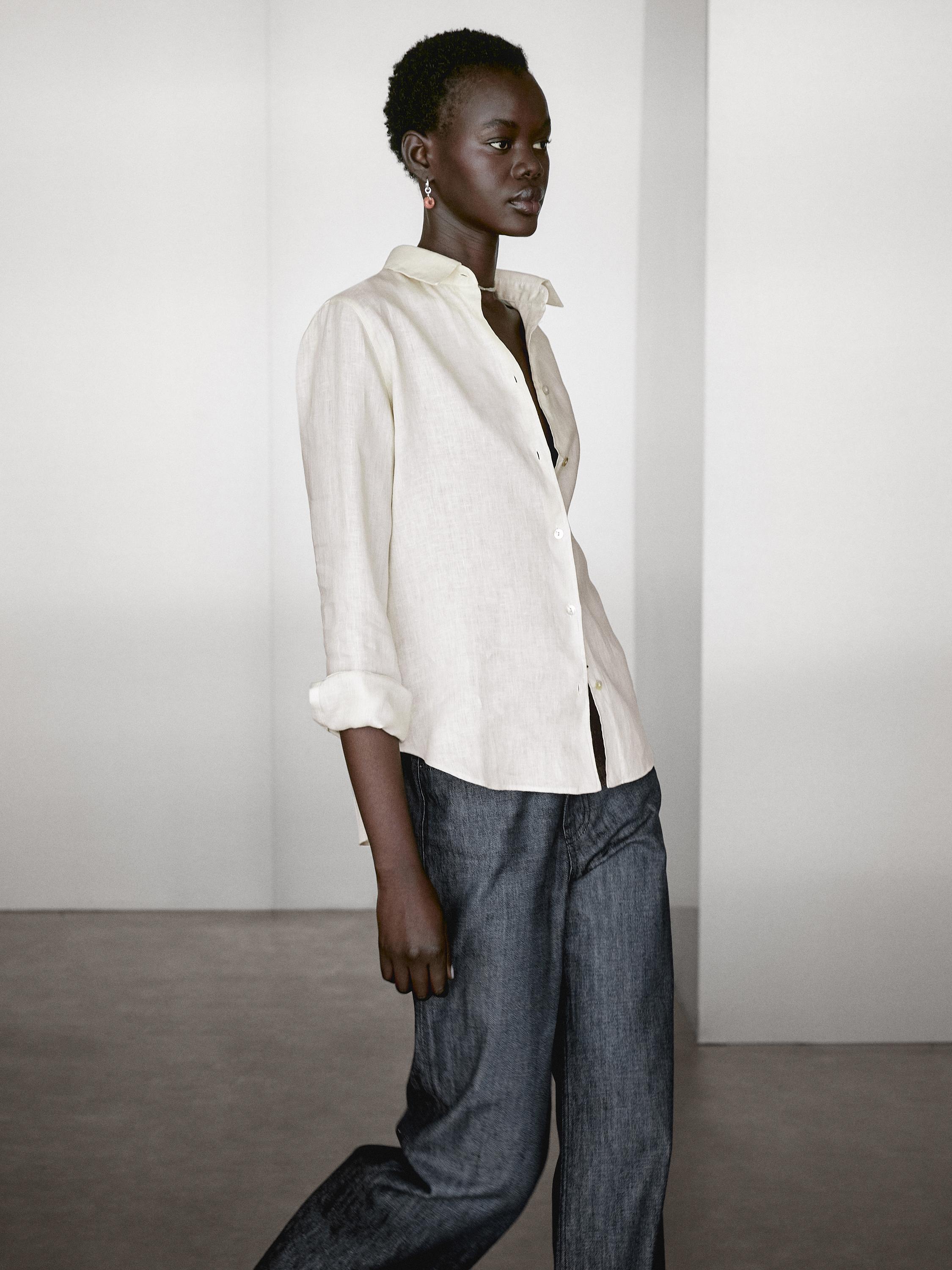Flowing 100% linen shirt
