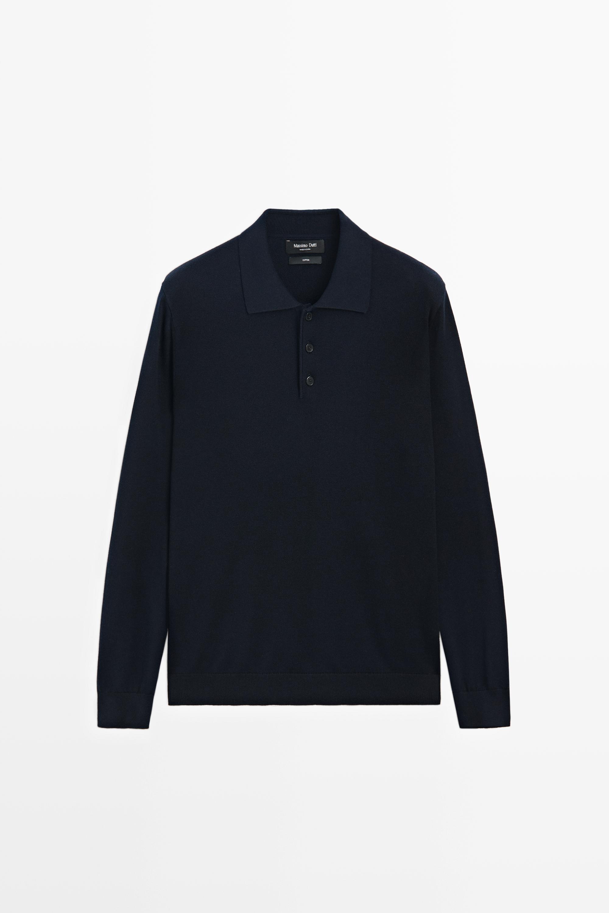 100% cotton knit polo sweater