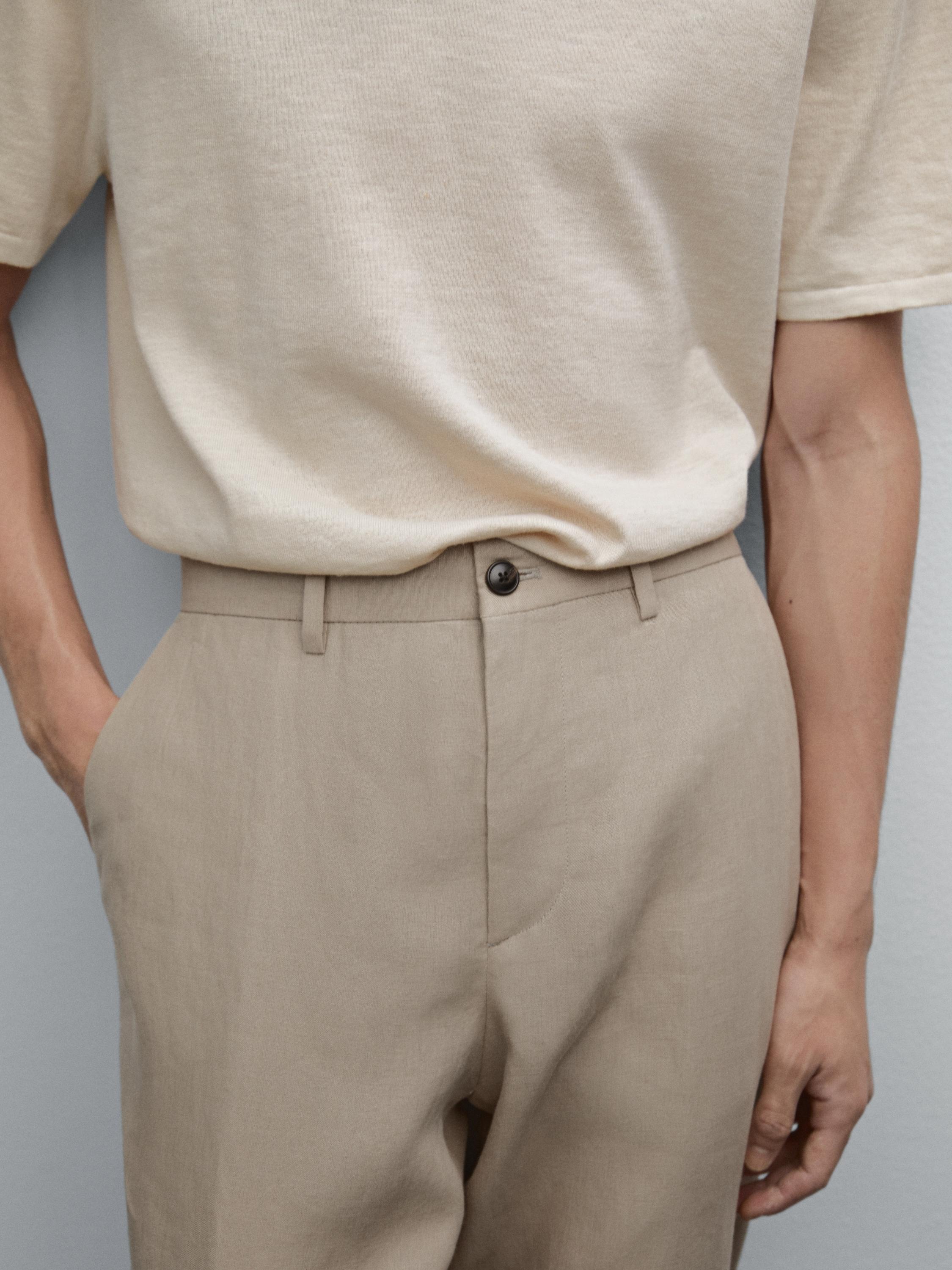 Flowing 100% linen trousers