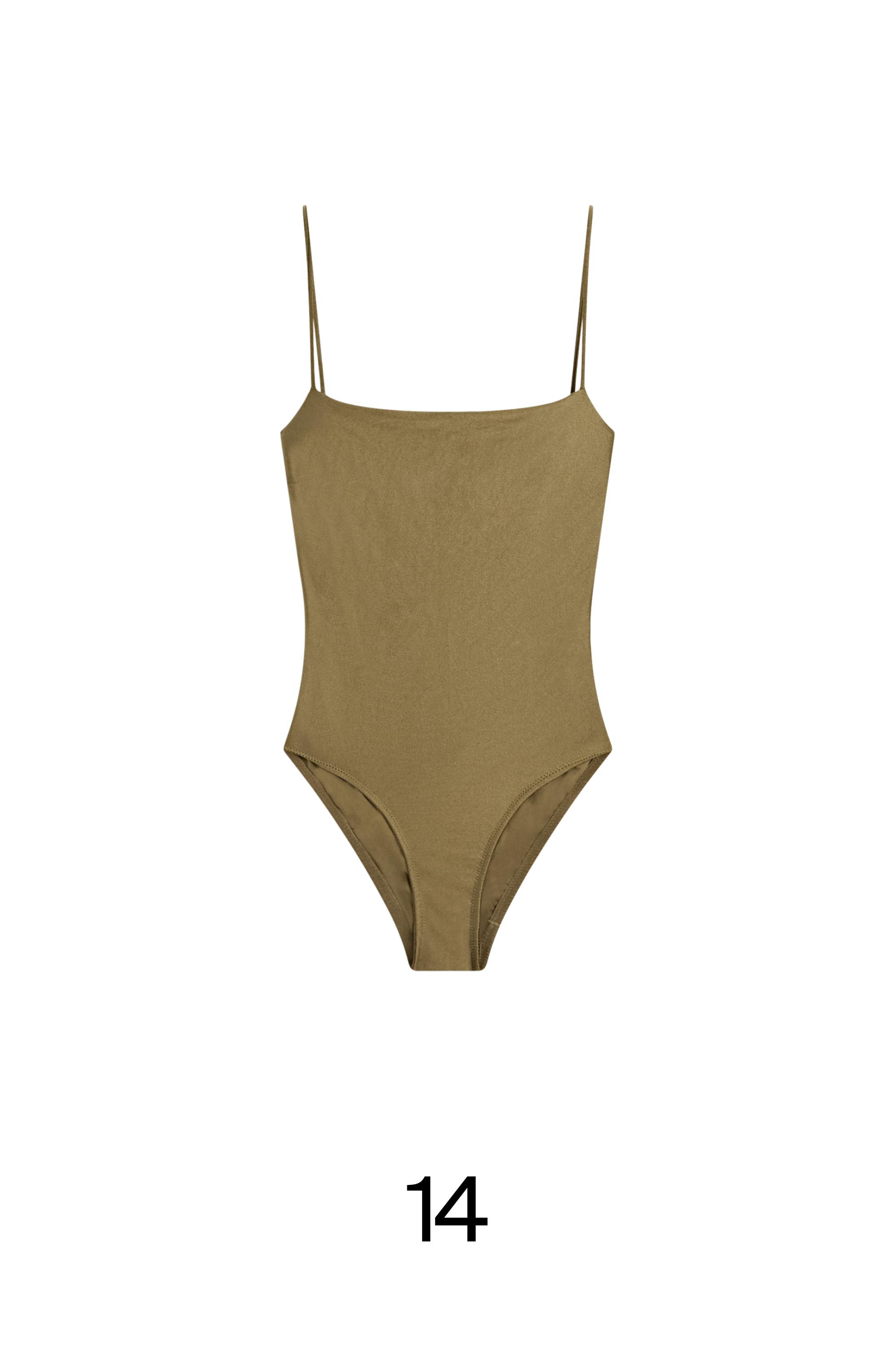 Swimsuit with thin straps — KHAKI