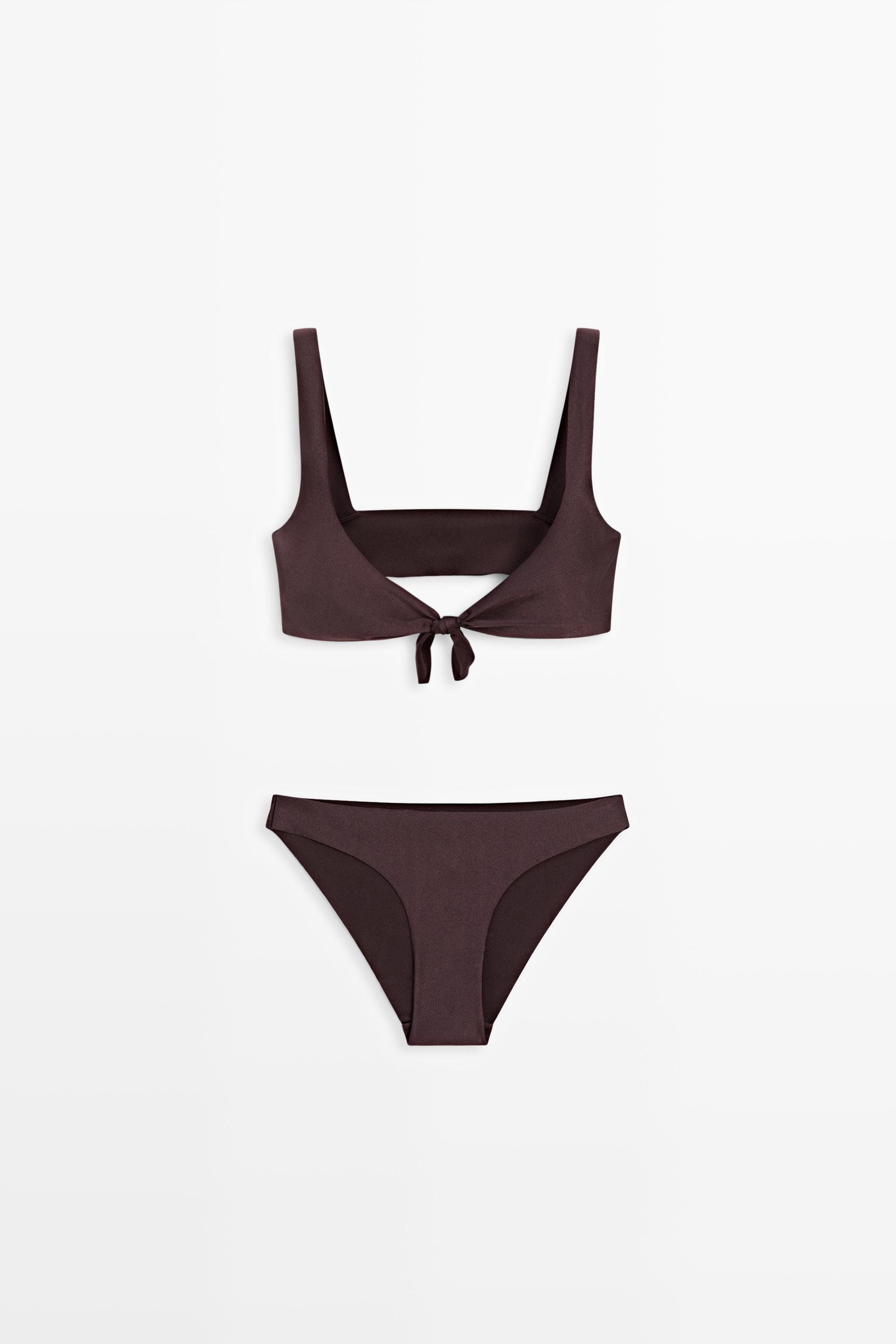 Shimmery bikini top — BROWN