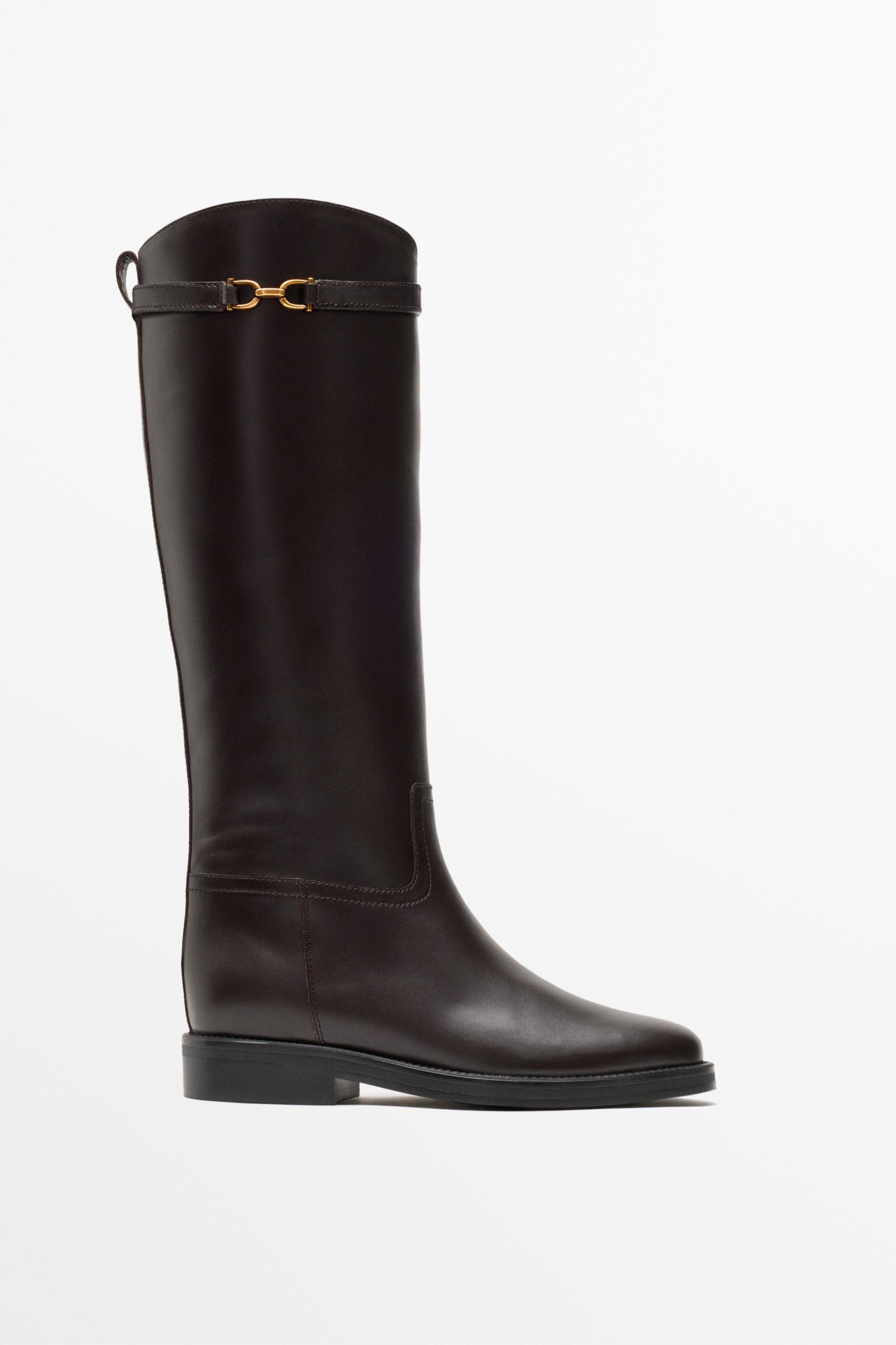 Leather riding boot