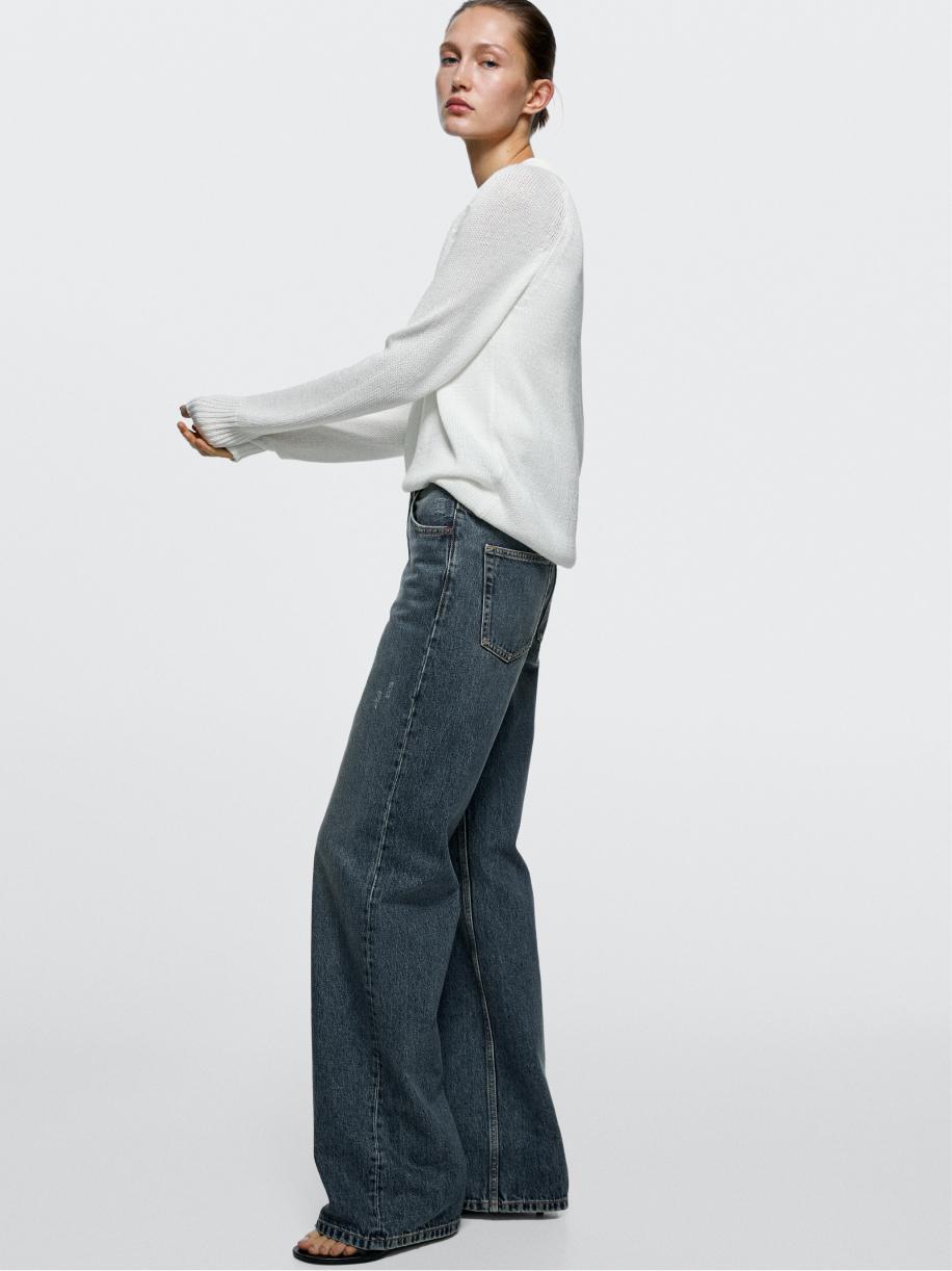 High-waist wide-leg jeans — MEDIUM BLUE
