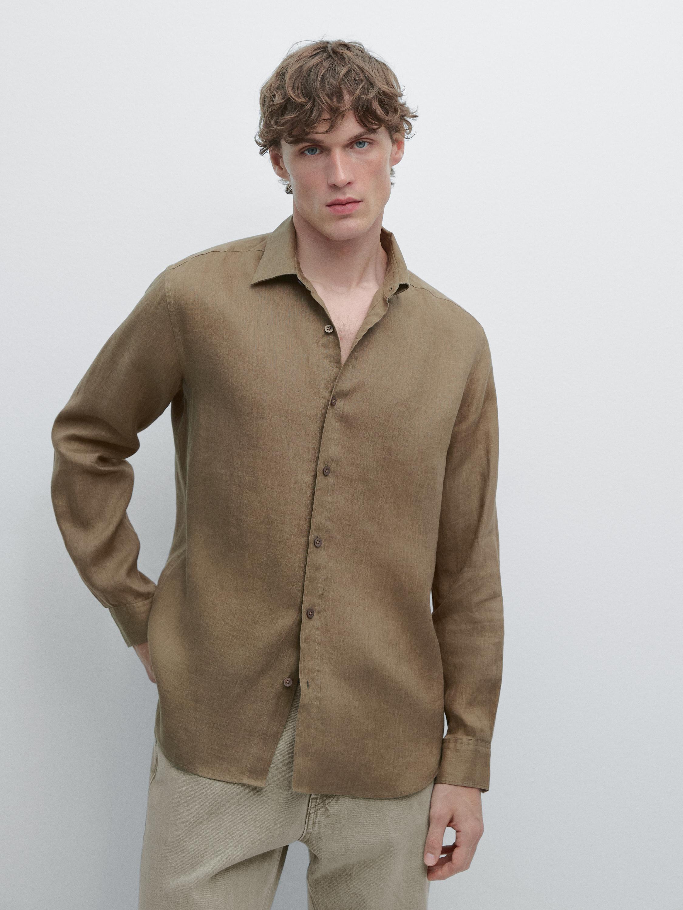 Hemd aus 100 % Leinen im Slim-Fit