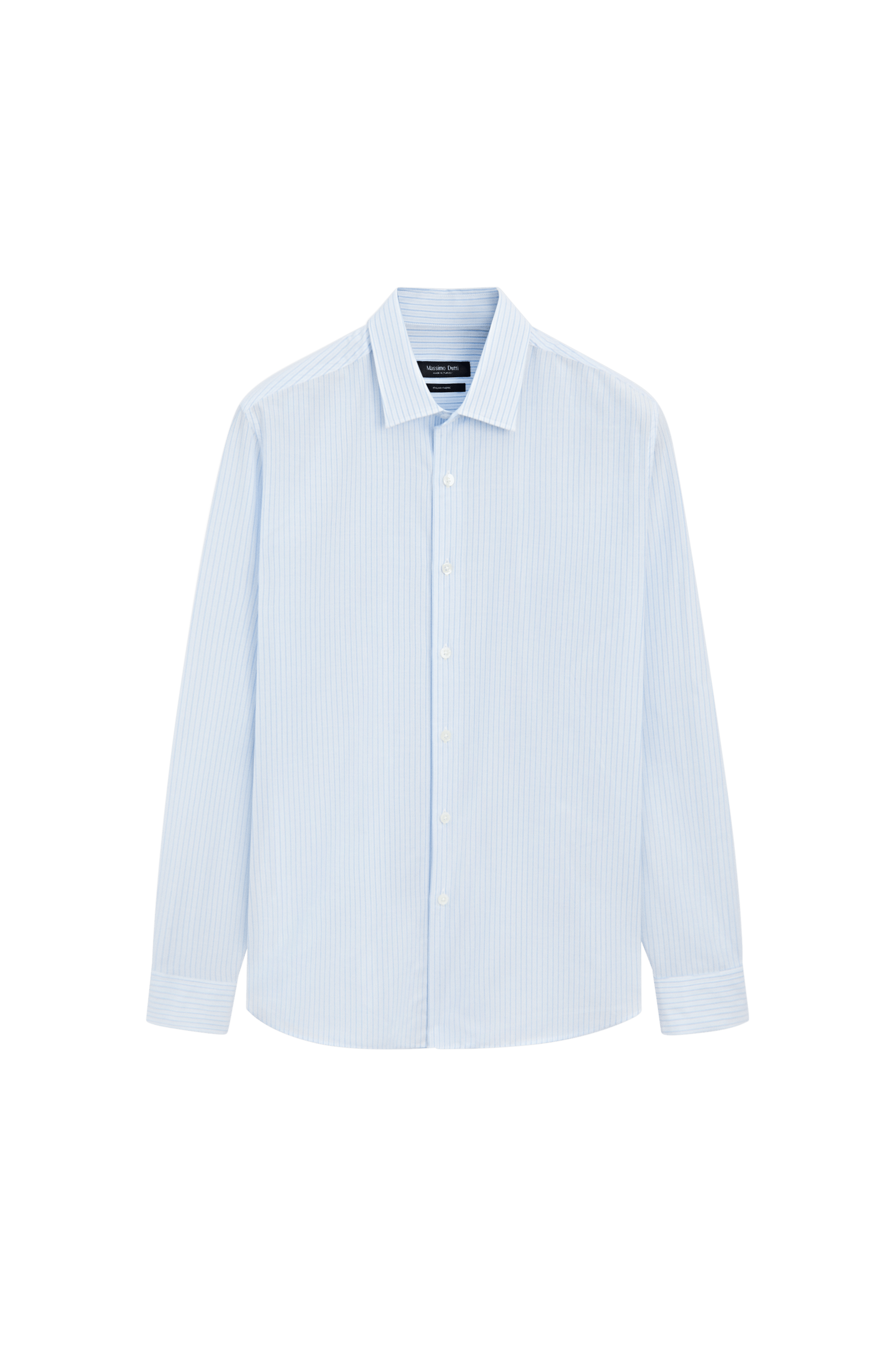 Massimo Dutti %100 pamuklu regular fit çizgili gömlek görsel 7
