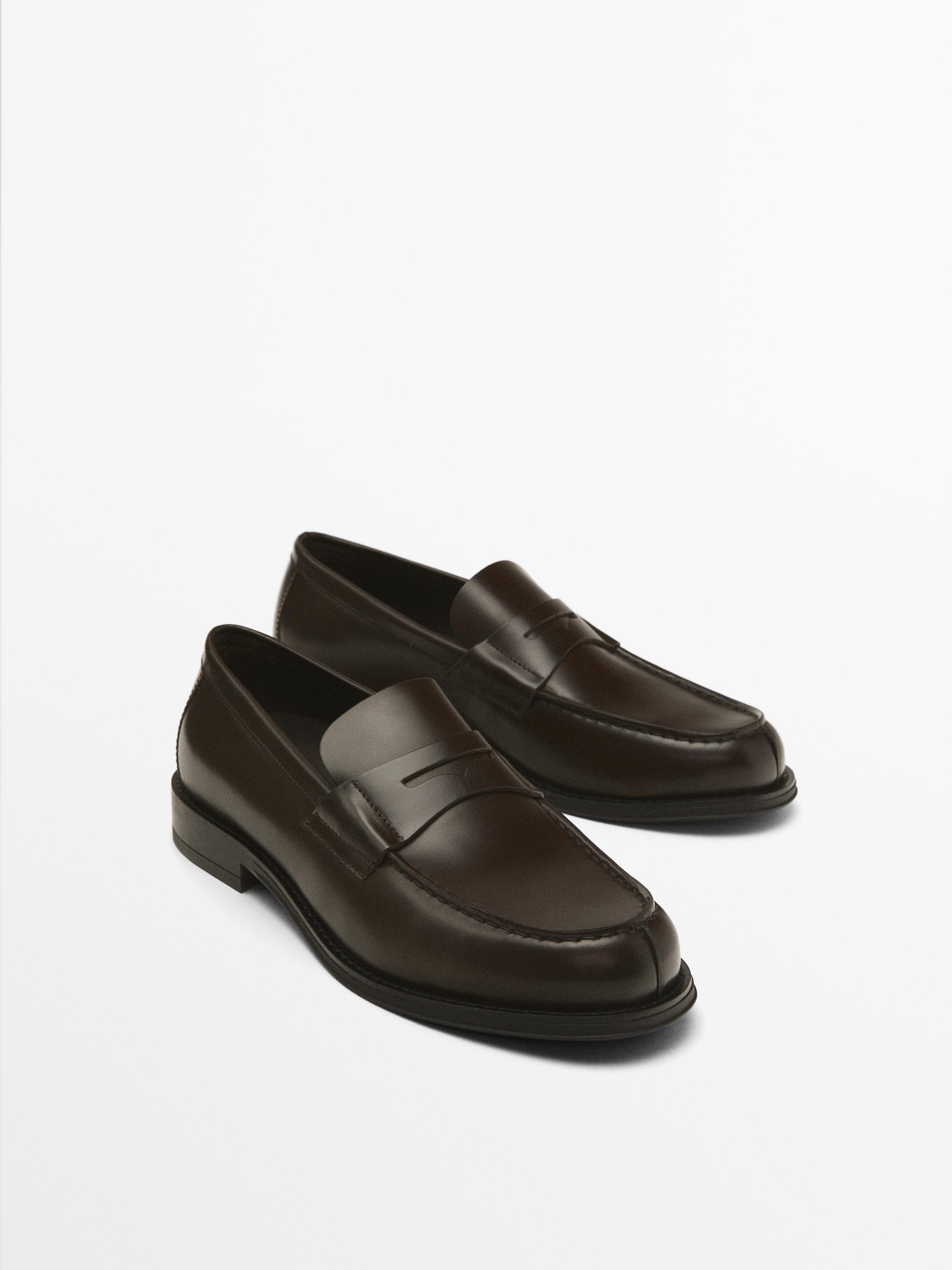 Leather penny loafers