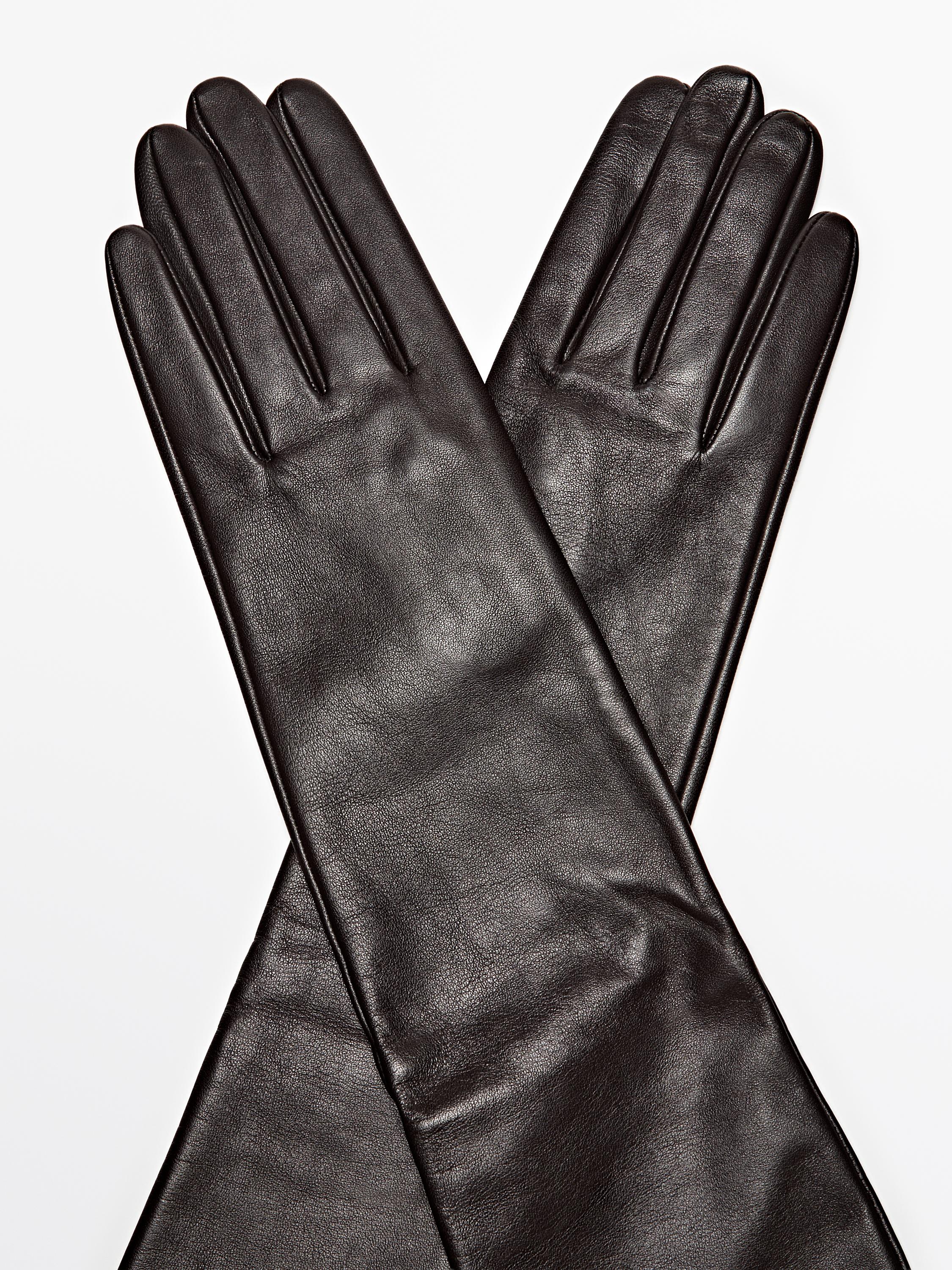Gants longs en cuir caprin nappa