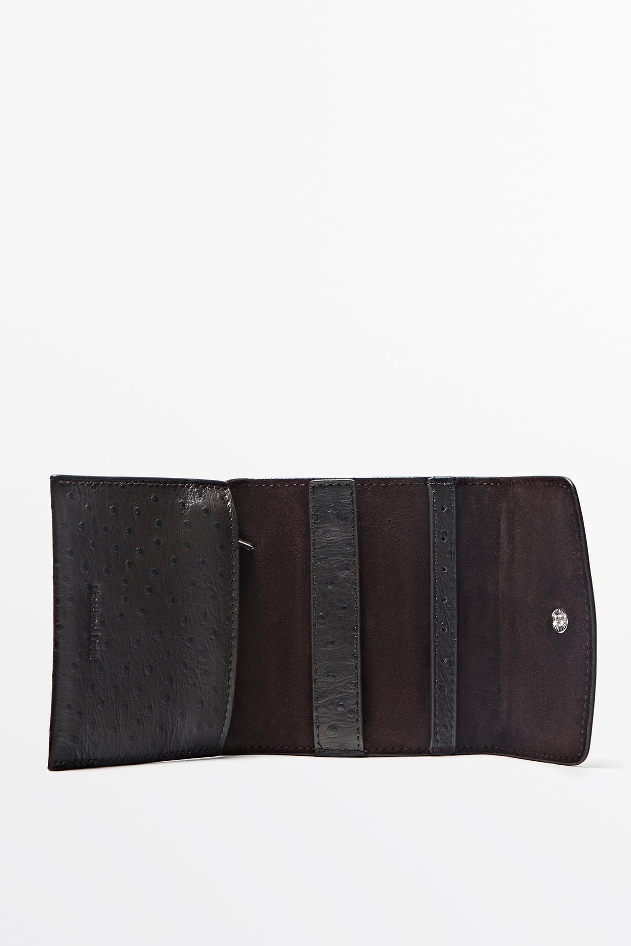 Mini textured nappa leather jewelry box — BROWN