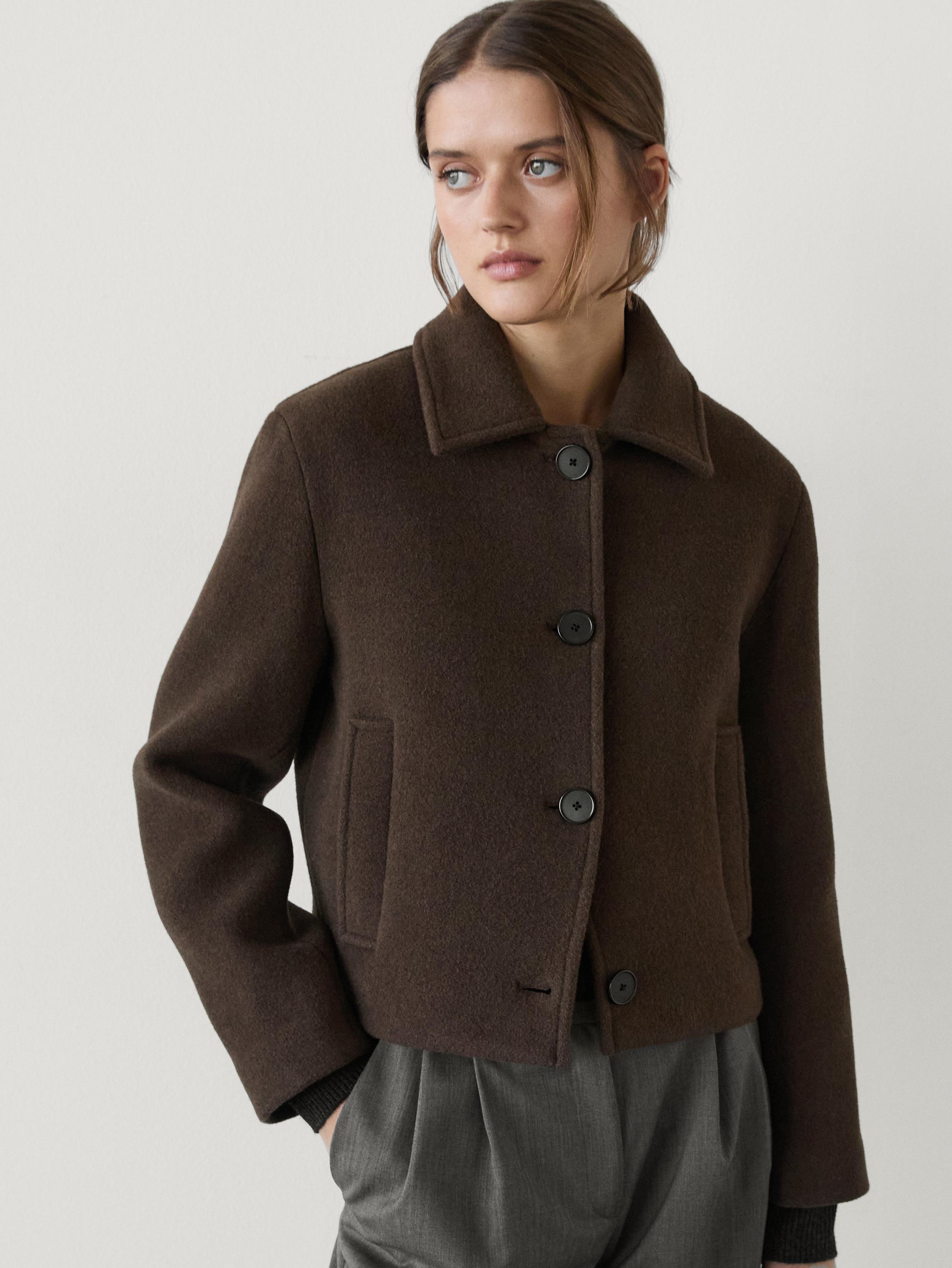 Short wool blend jacket