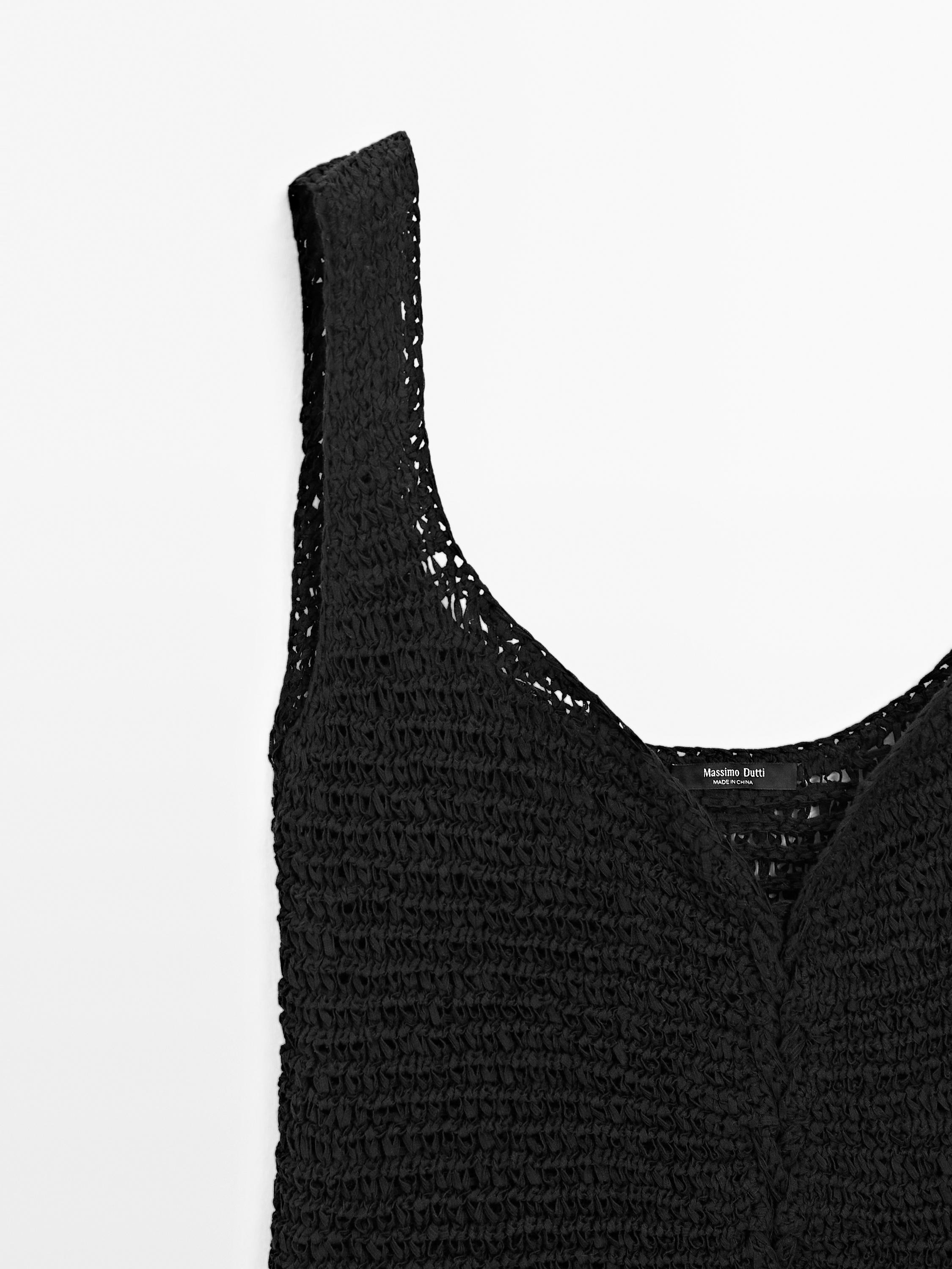 Crochet knit corset top