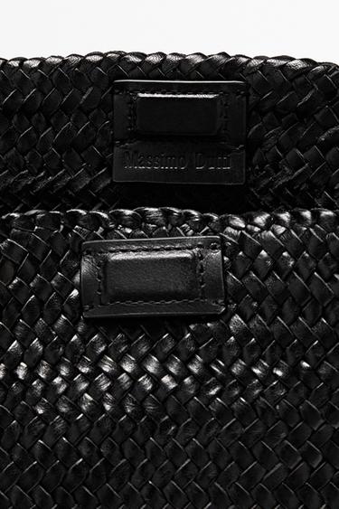 Braided nappa leather bag — BLACK 4