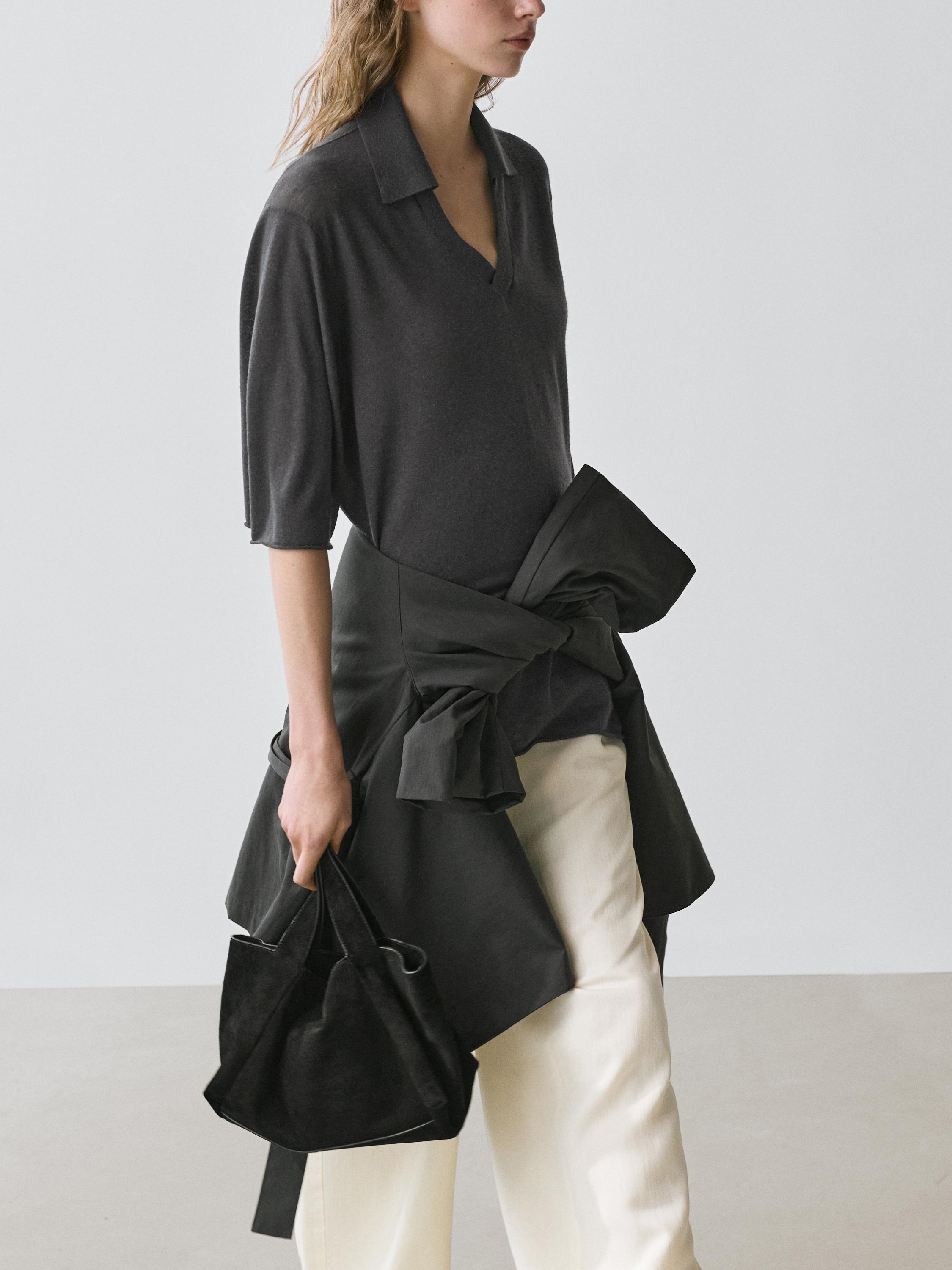 Oversize silk and wool blend knit sweater — LEAD