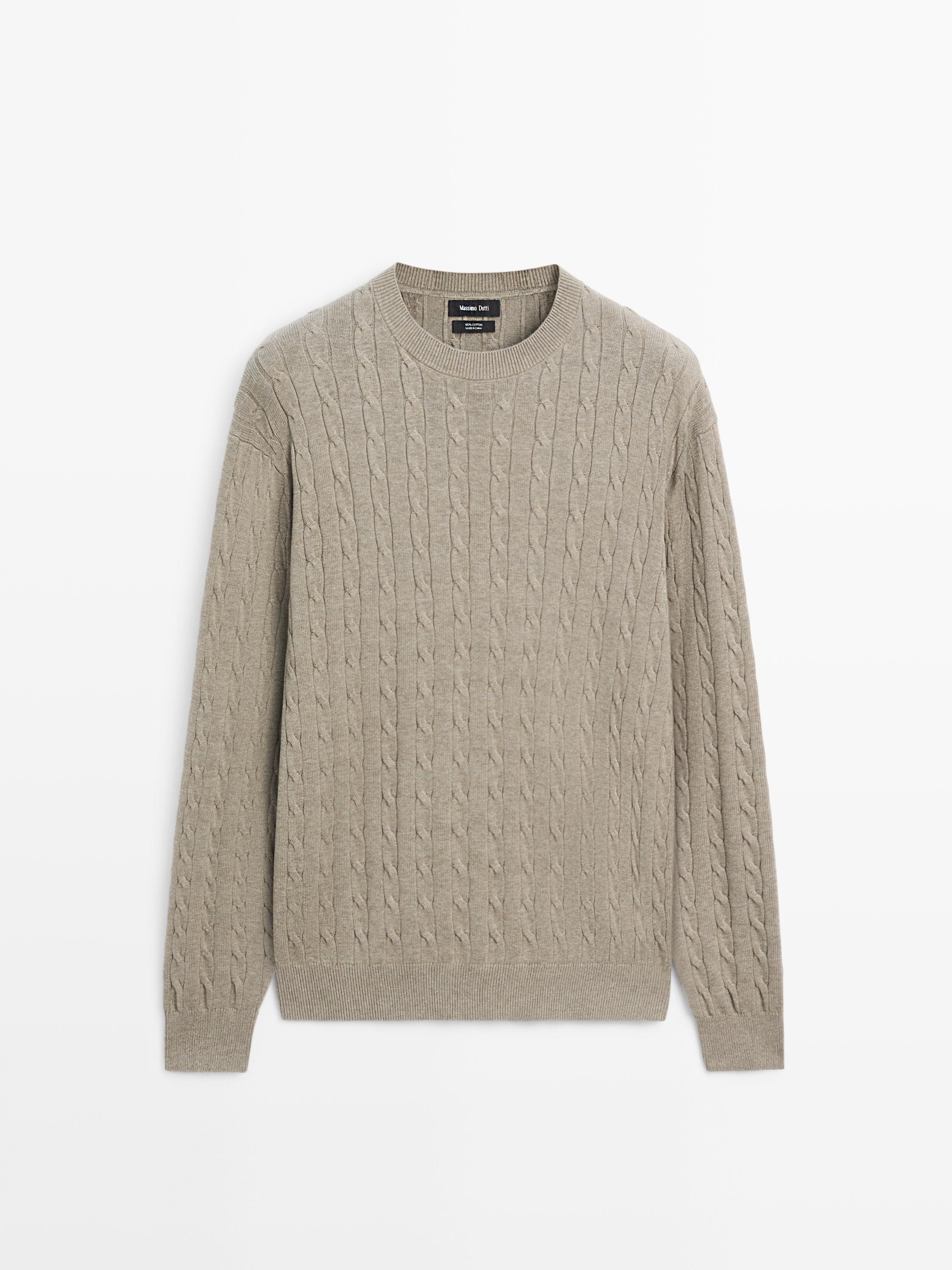 100% cotton cable-knit sweater — Washed