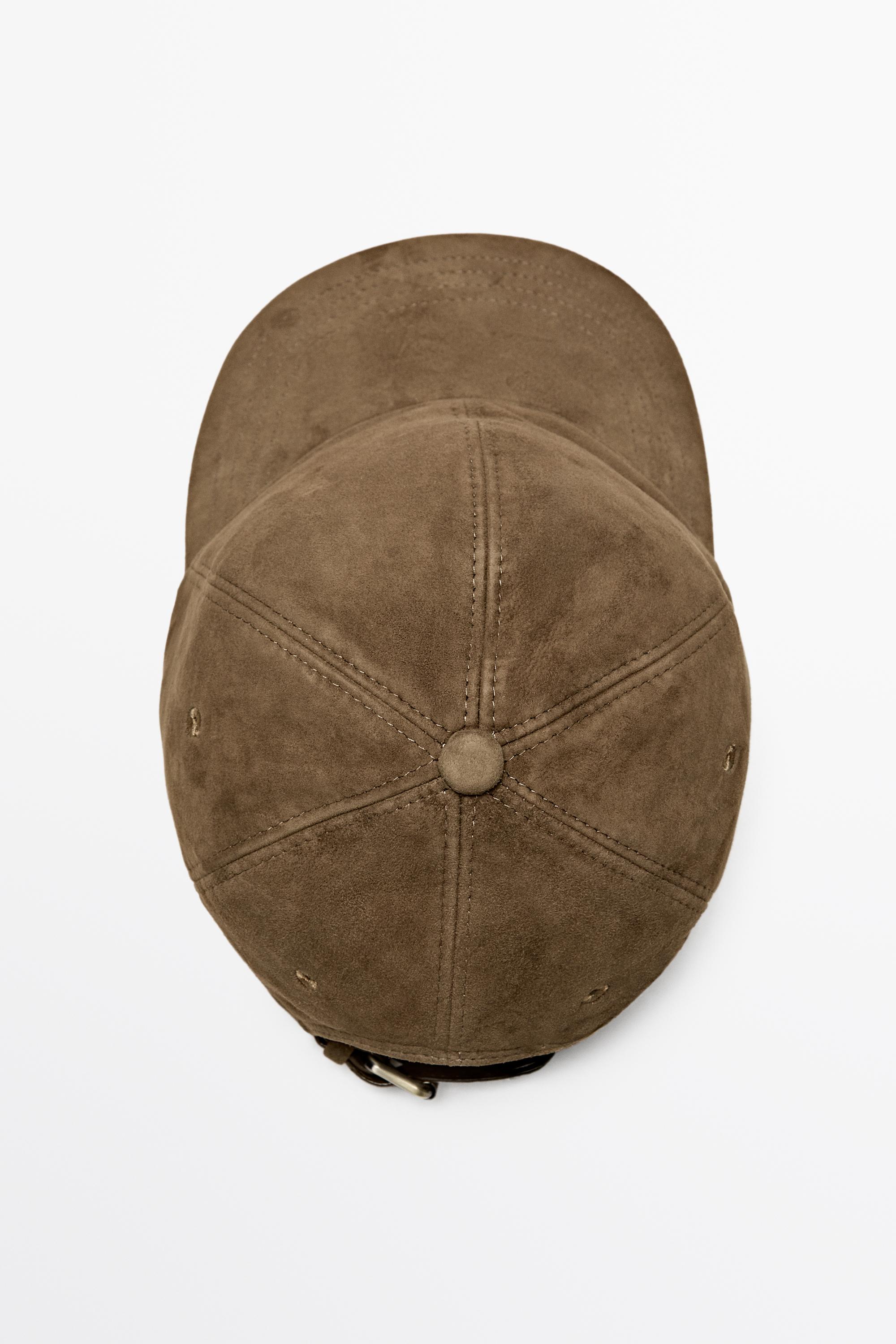 Suede leather cap — OCHRE