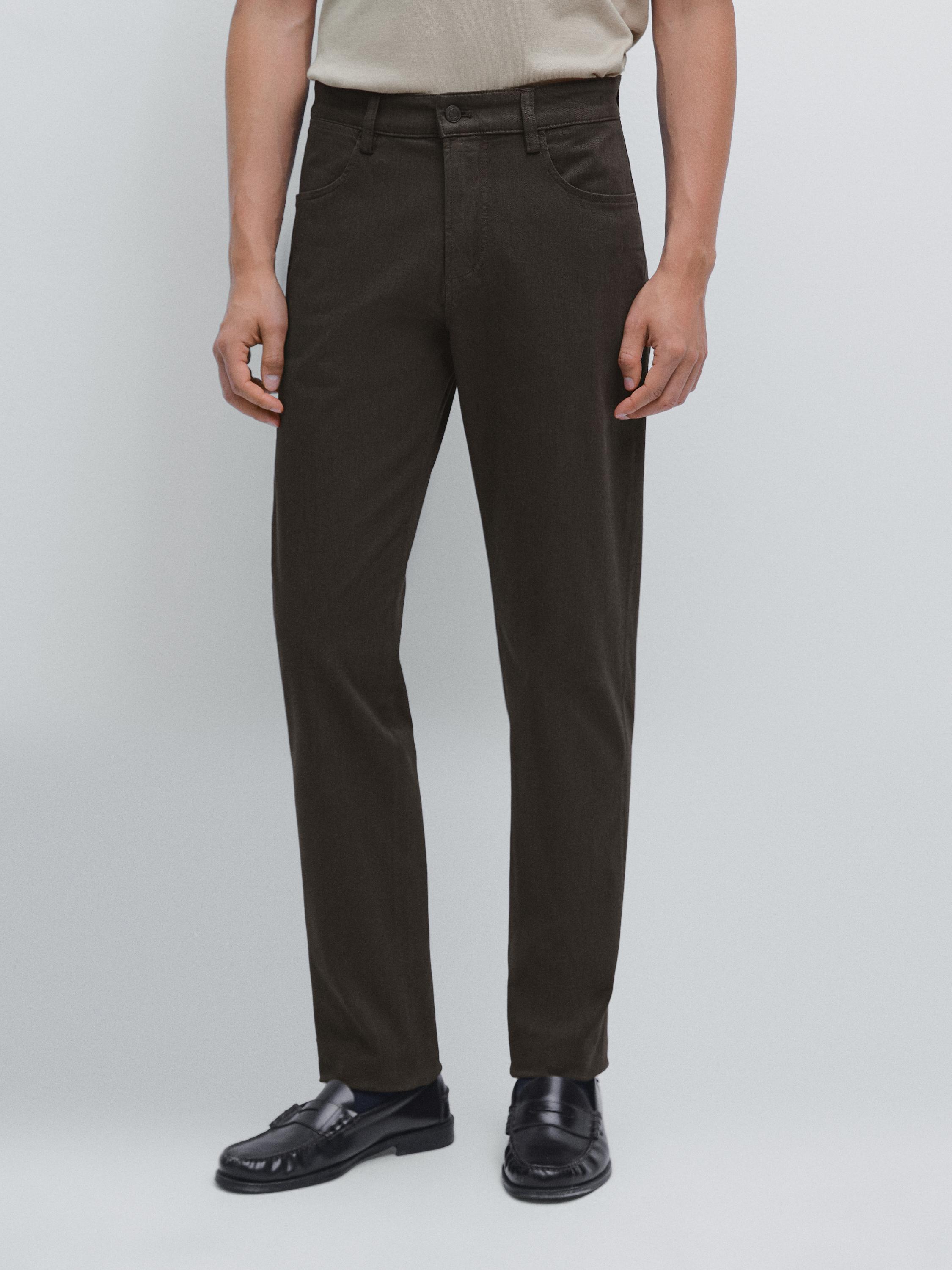 Slim fit denim trousers