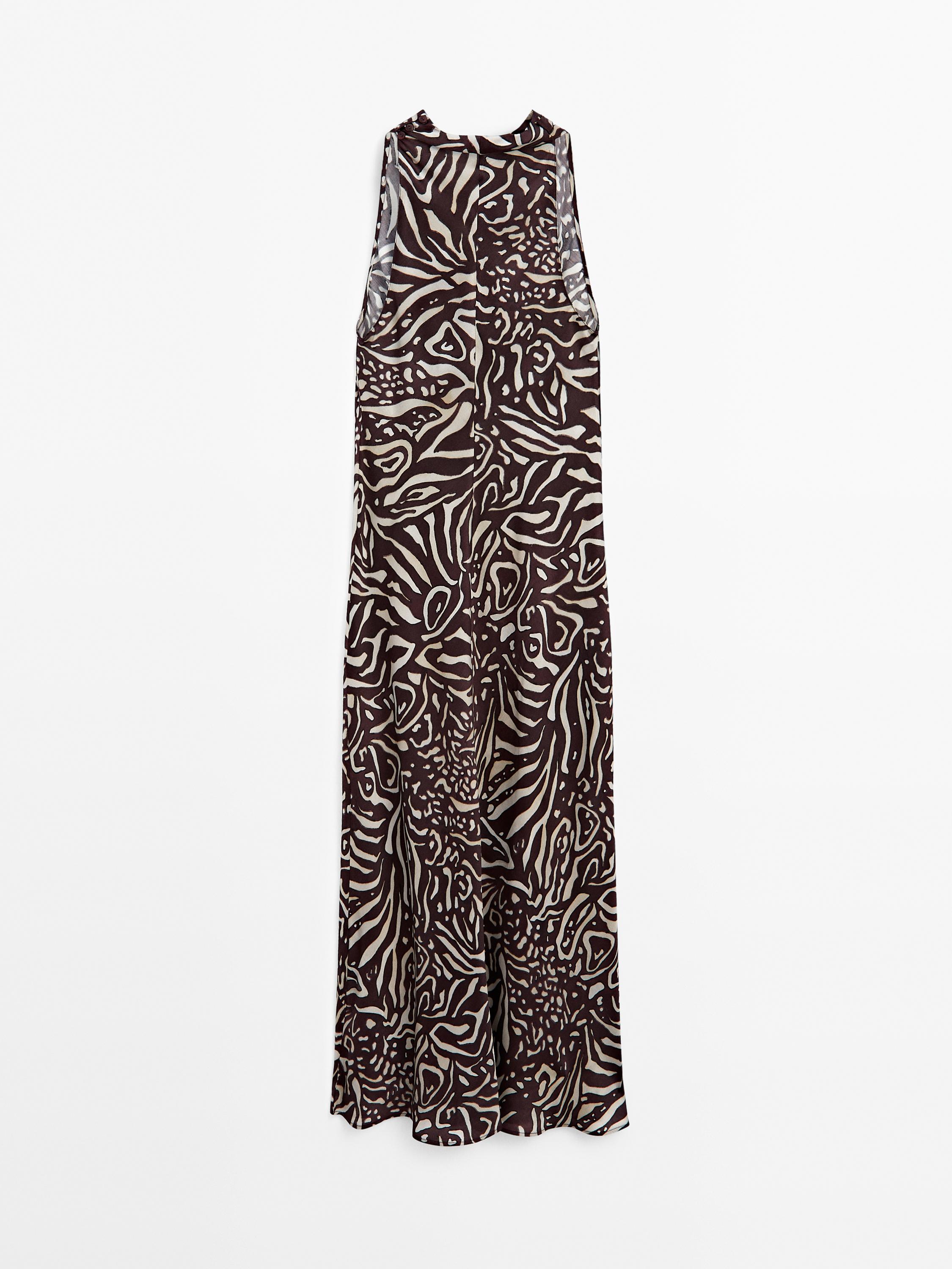 Flowing printed midi dress