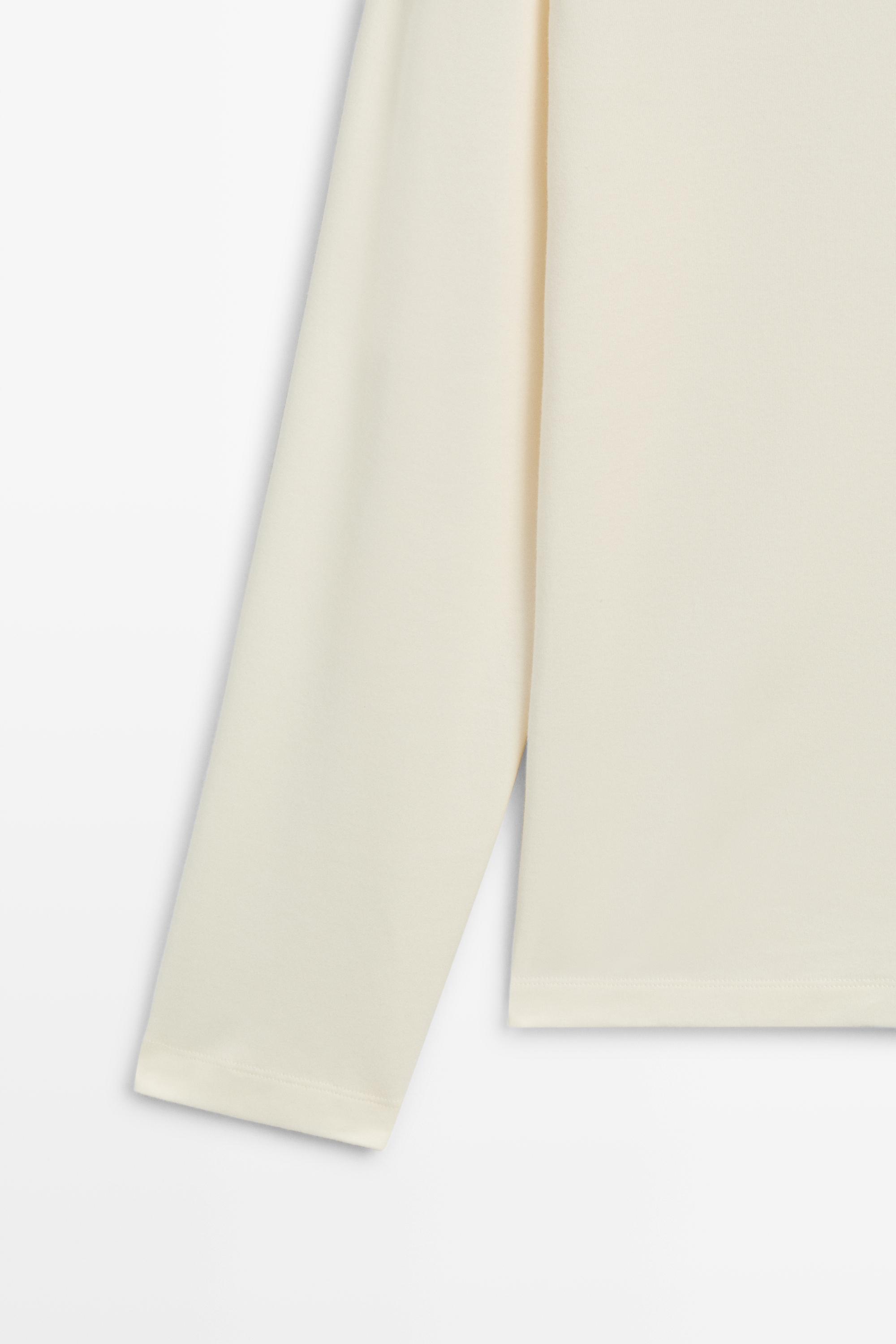 100% cotton long sleeve T-shirt — Vanilla