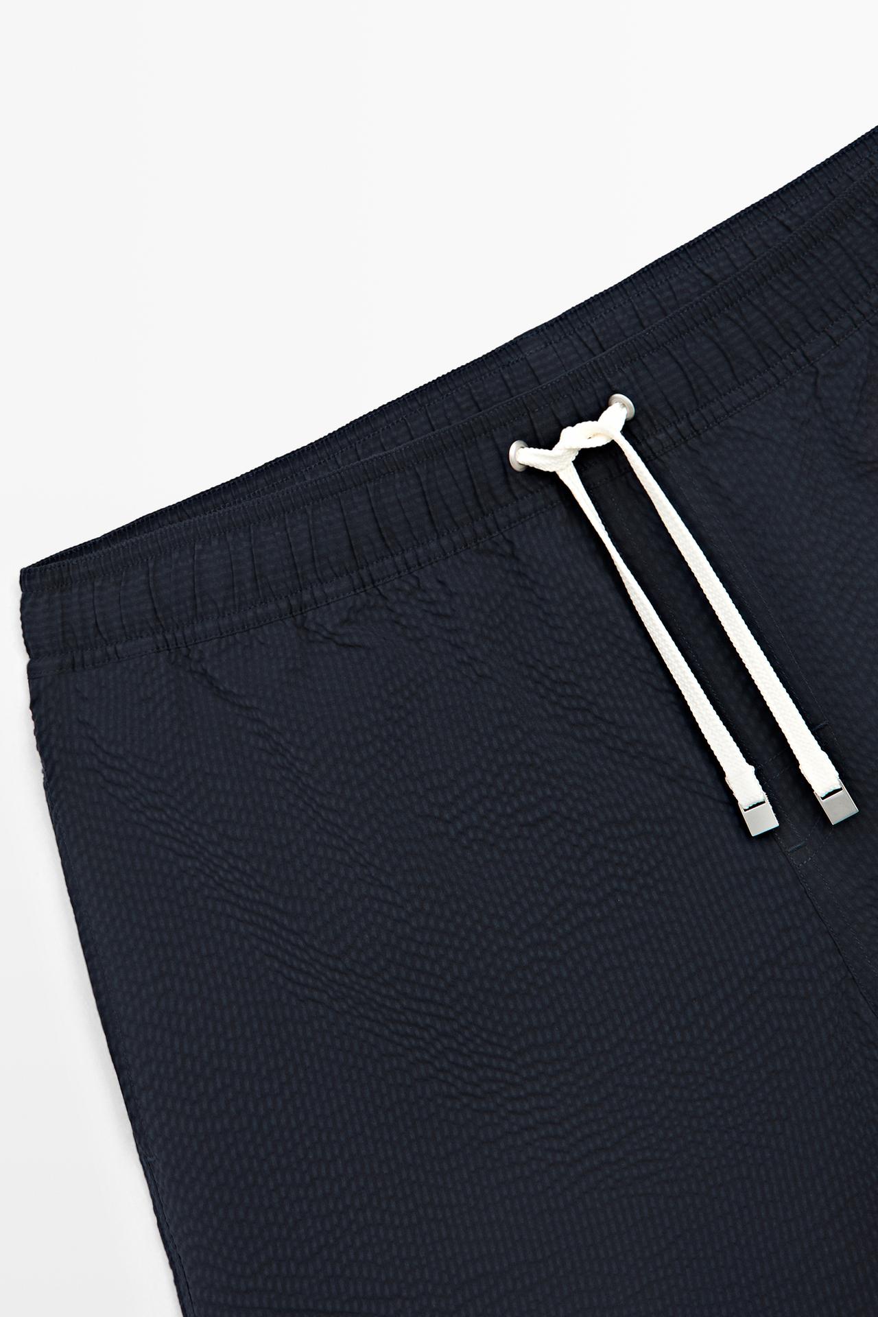 Plain textured swimsuit — NAVY BLUE