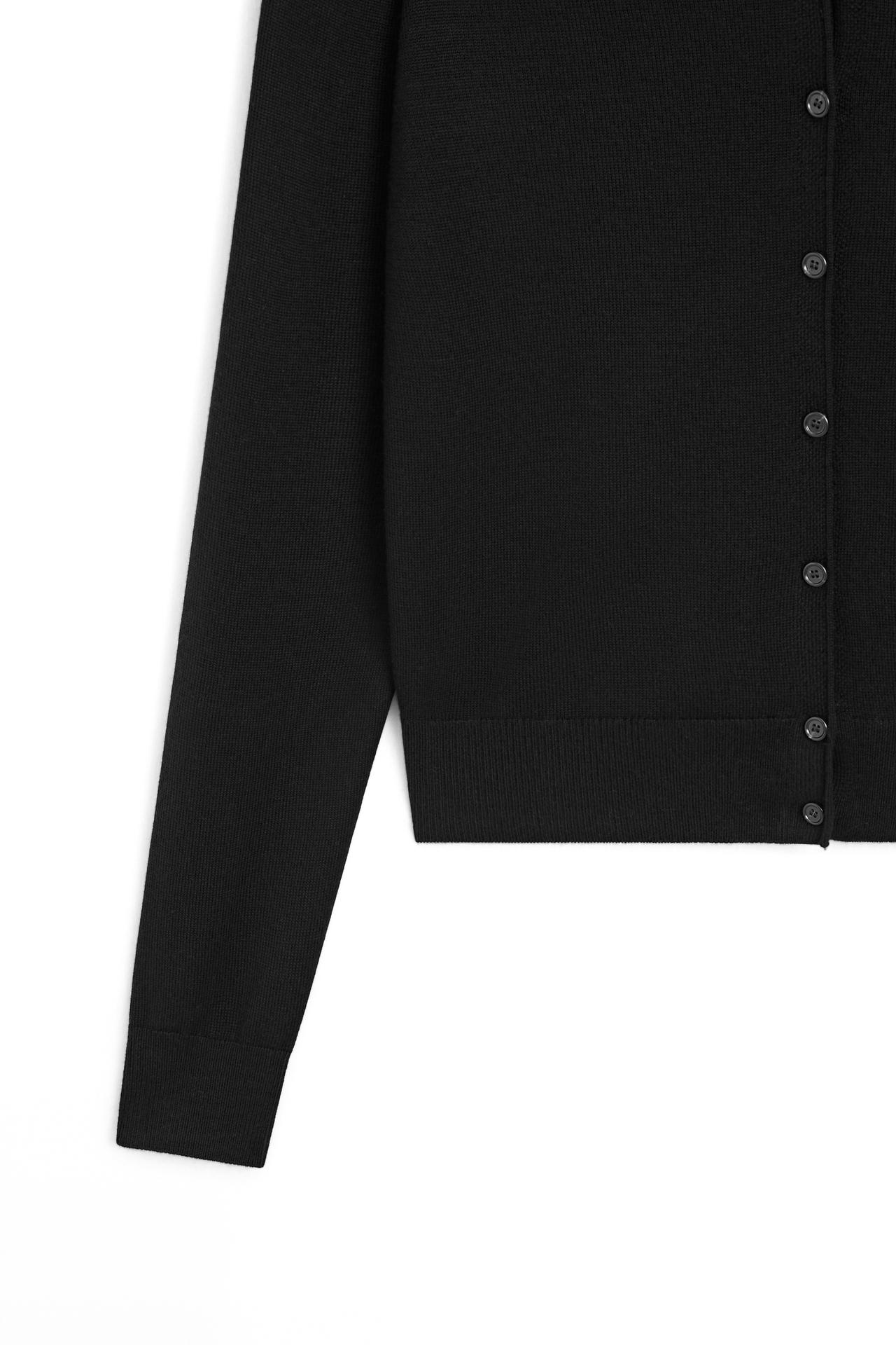 100% wool knit cardigan with button detail - LIMITED EDITION — BLACK