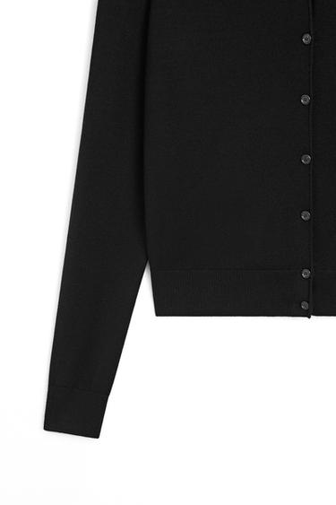 100% wool knit cardigan with button detail - LIMITED EDITION — BLACK 8