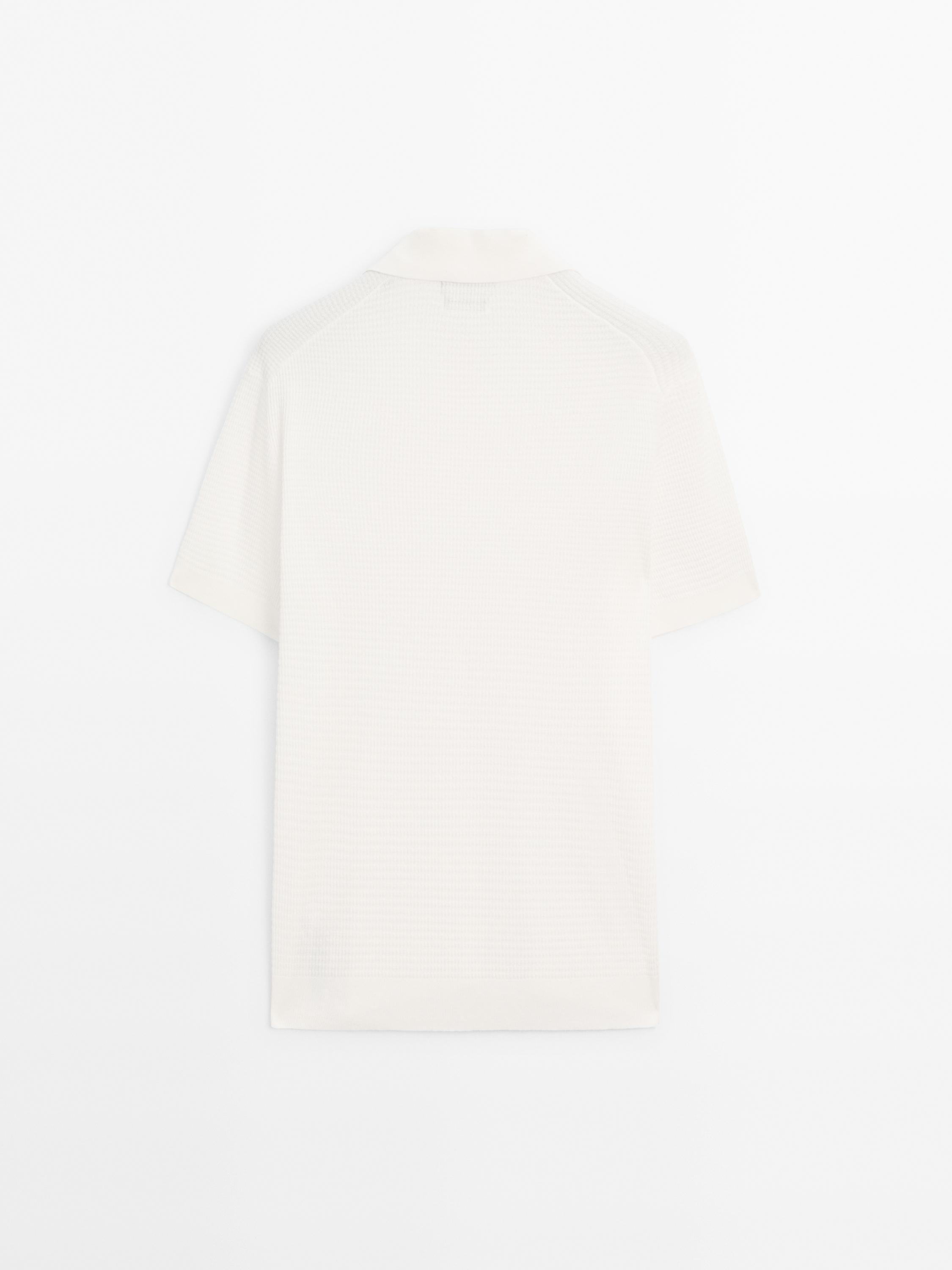 Pull polo col en V manches courtes