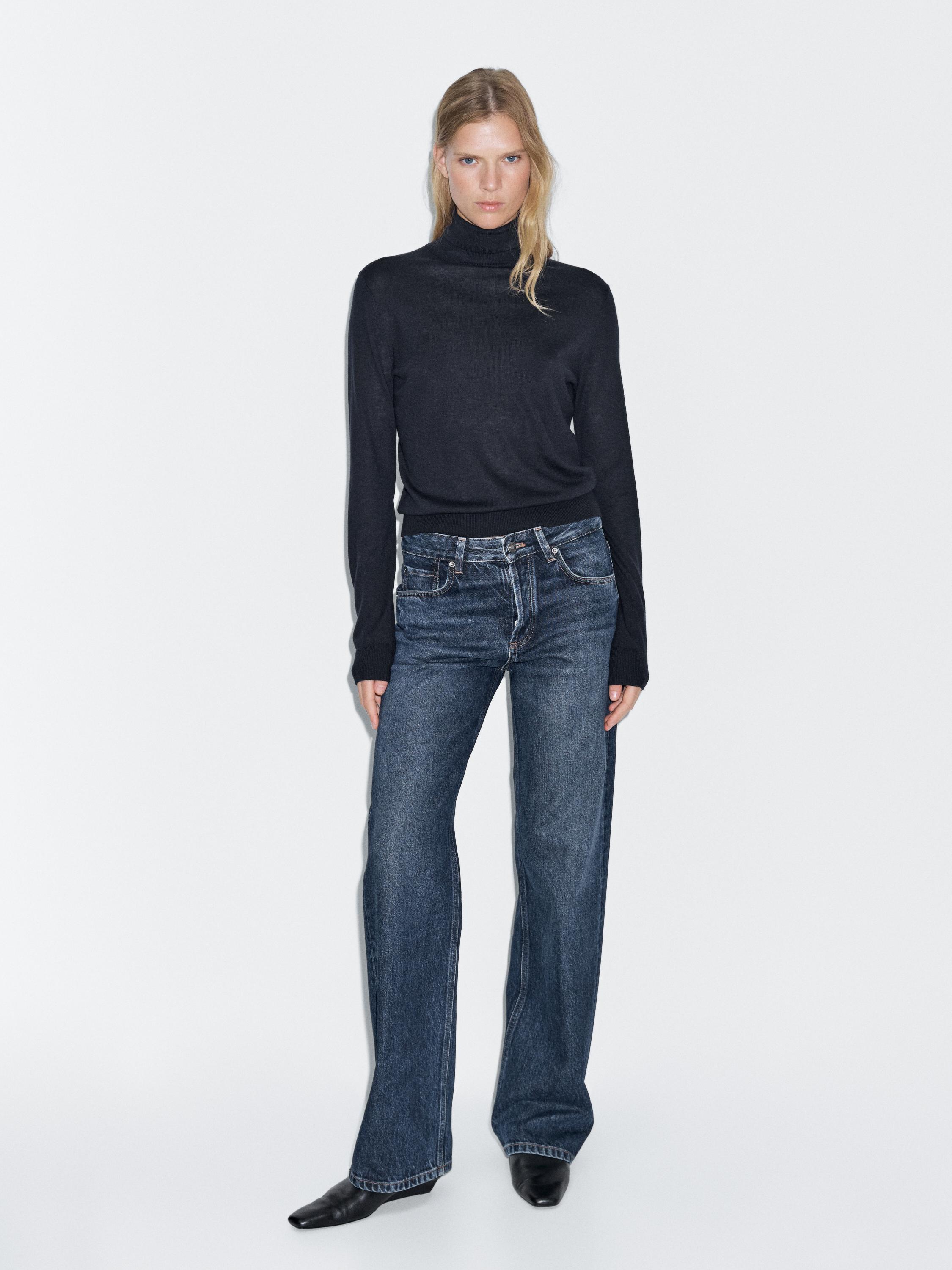 Pull laine col roulé