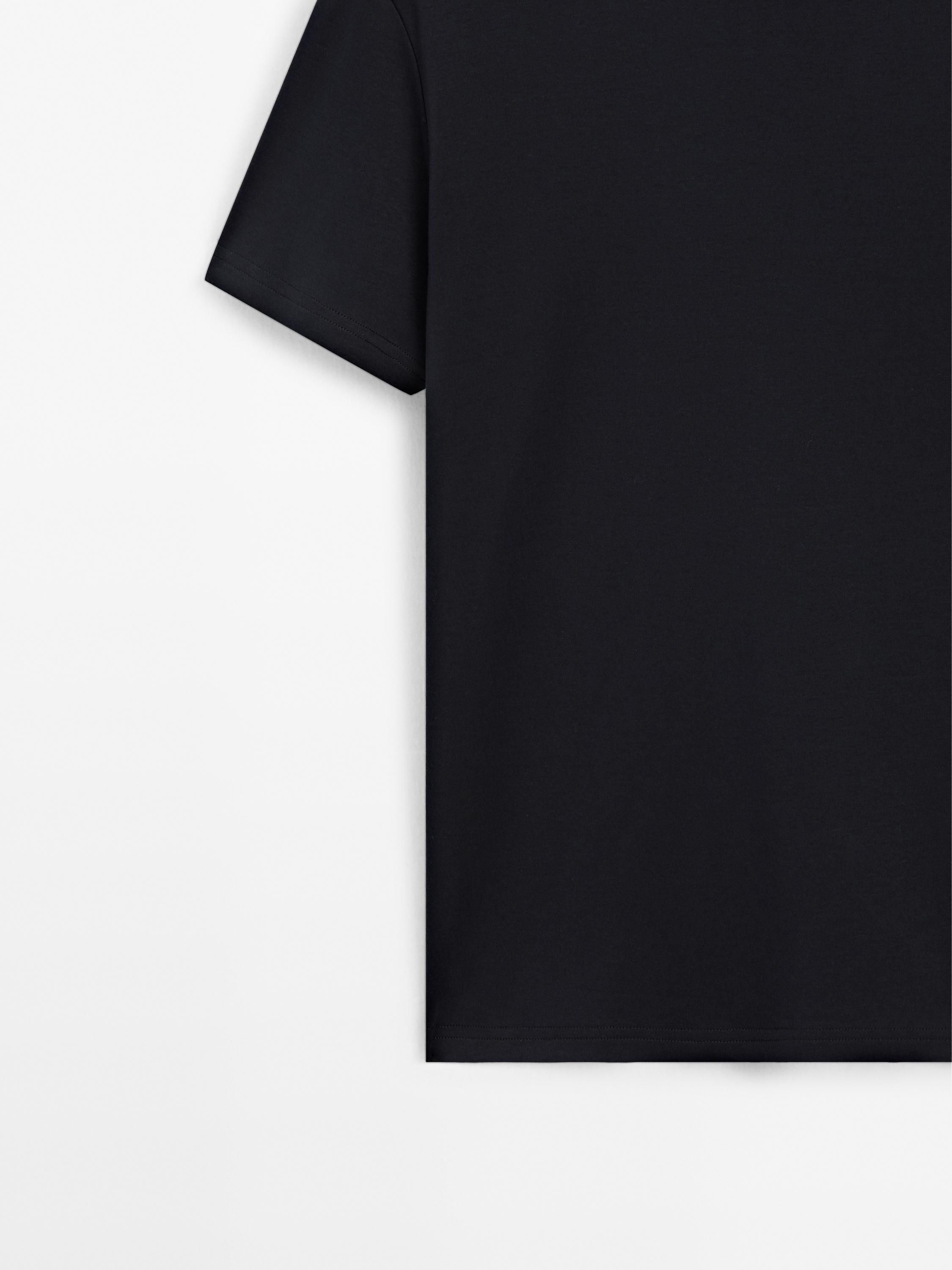 100% mercerised cotton T-shirt — NAVY BLUE