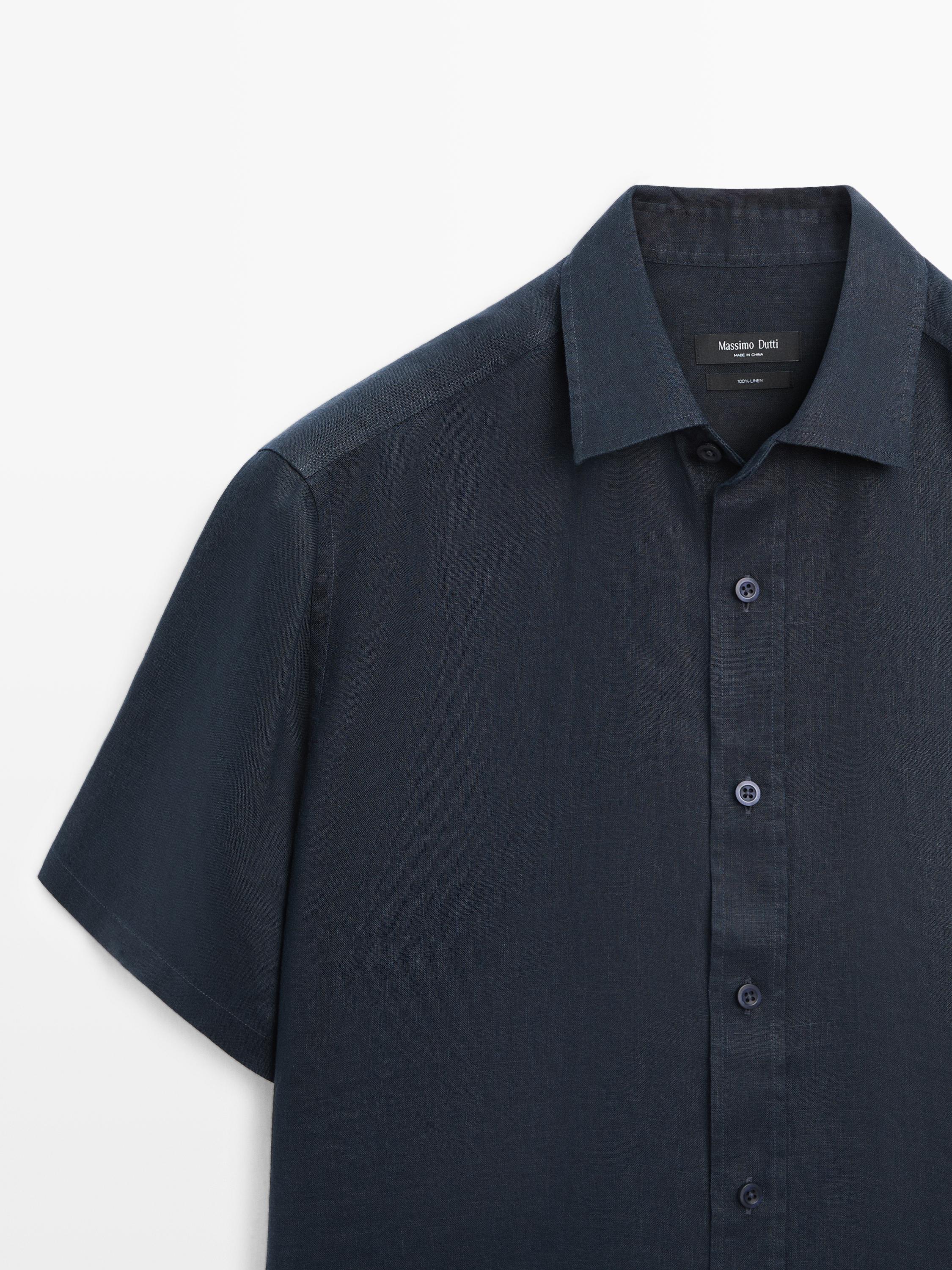 100% linen short-sleeved shirt