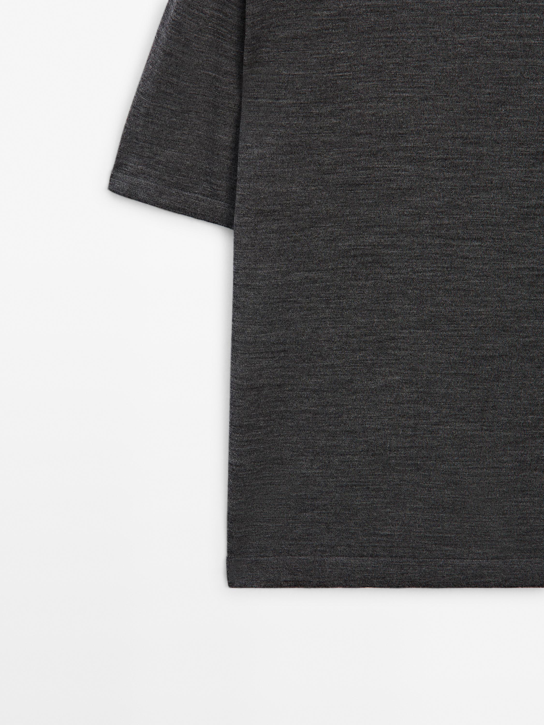 Wool blend knit T-shirt
