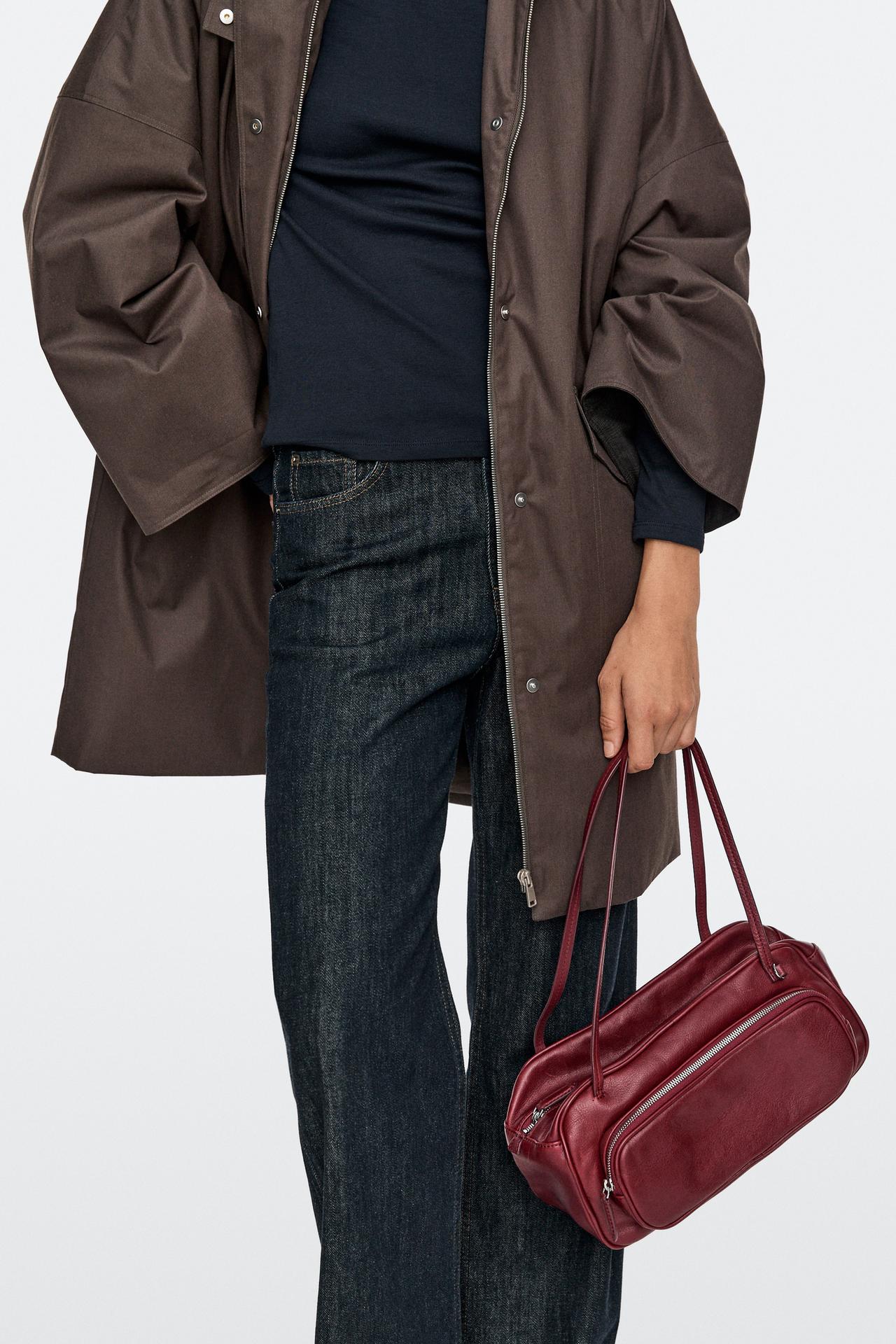 Medium Nappa leather bowling bag — Red