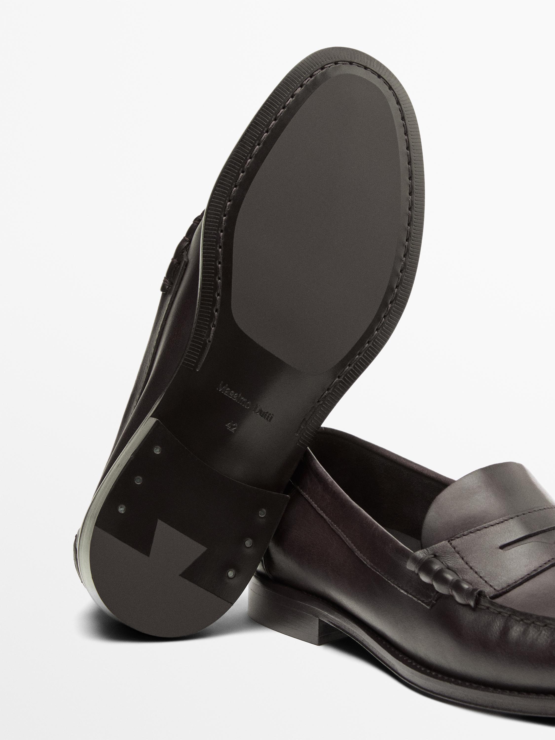 Soft oiled leather penny loafers — TAN