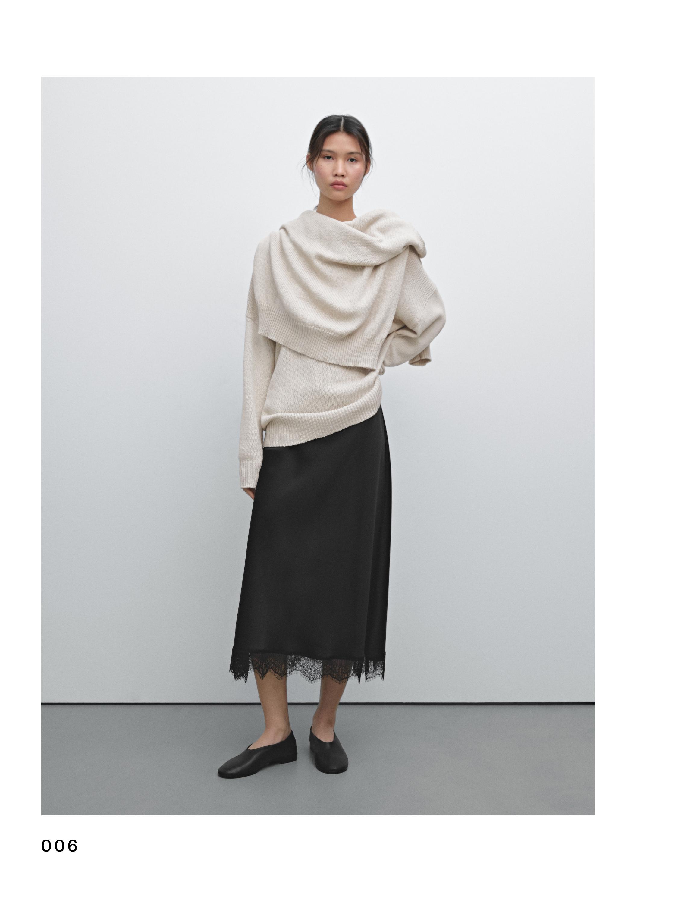 Jupe midi ample popeline · Blanc · Habillé / Jupes | Massimo Dutti Jupe midi ample popeline · Blanc · Habillé / Jupes | Massimo Dutti
