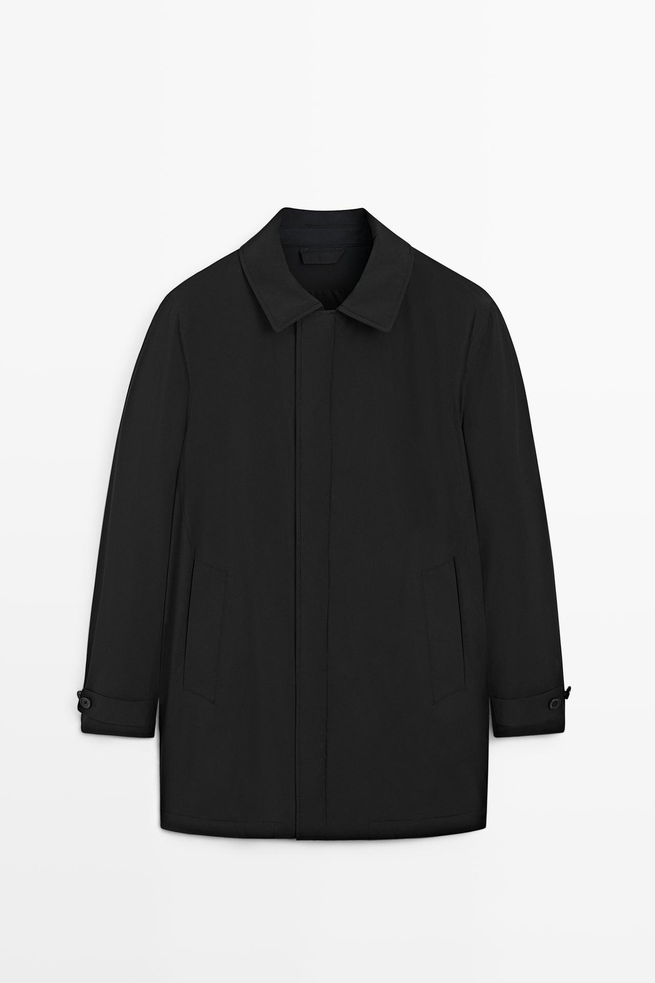 Technical fabric trench coat — BLACK