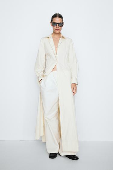 Flowy shirt maxi dress - STUDIO — Beige 1