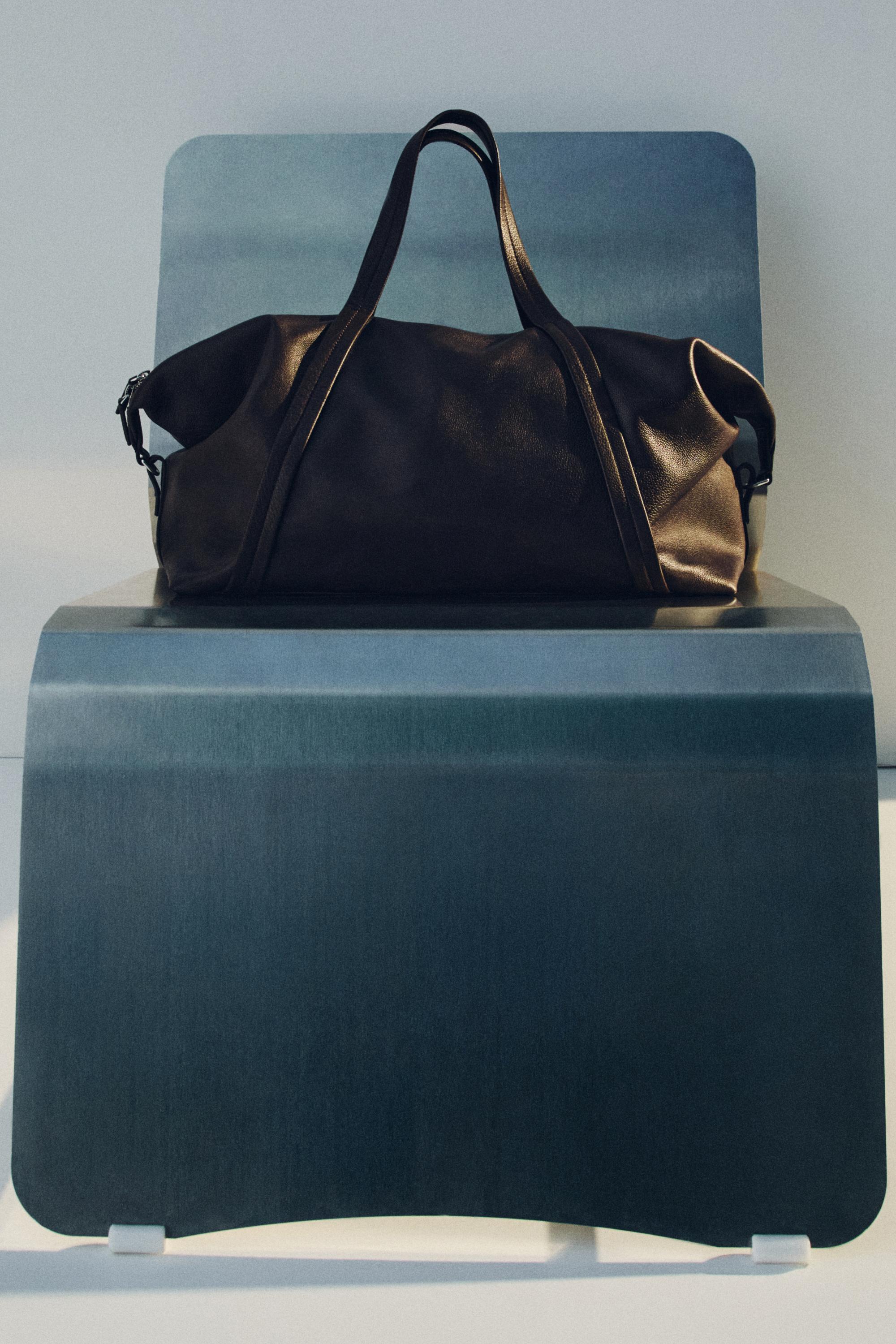 Nappa leather travel bag — BROWN