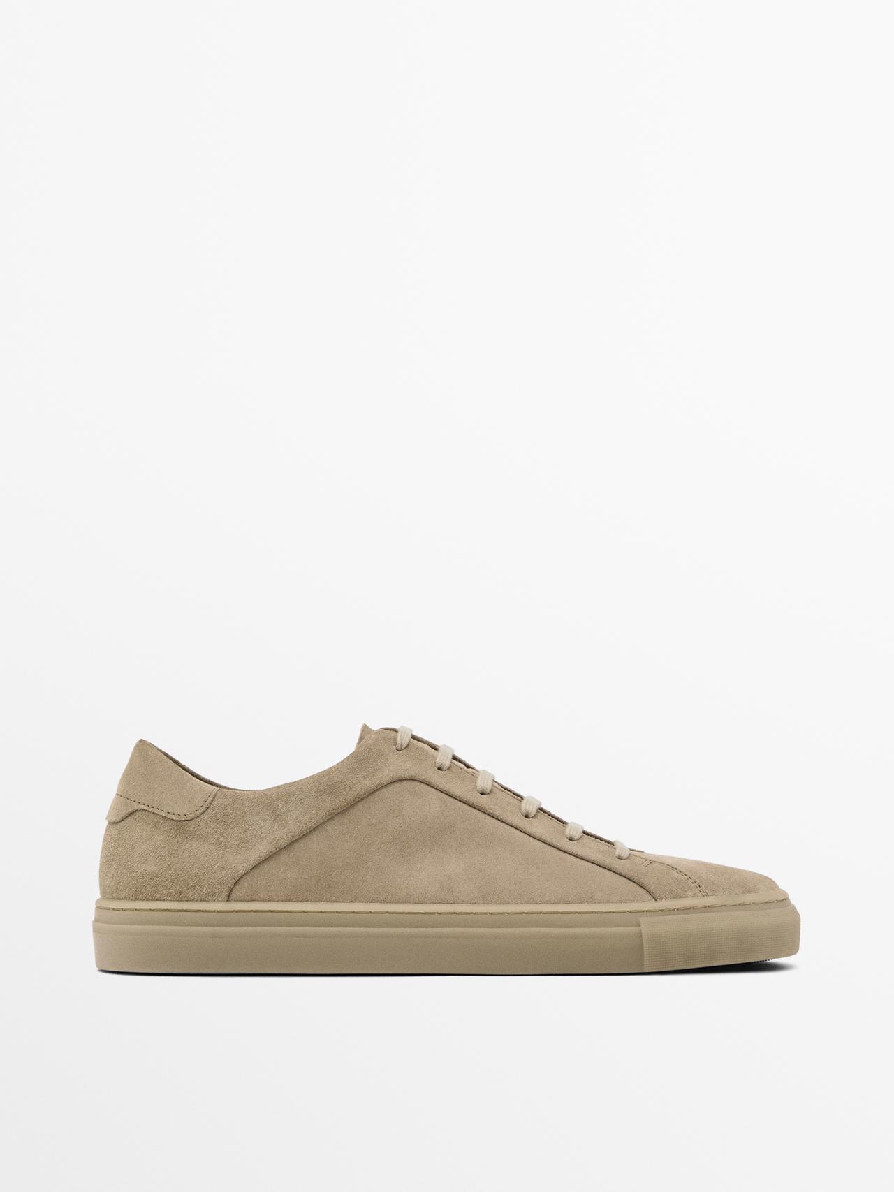 Massimo Dutti - Herre - Sneakers I Skind - Mink - 45