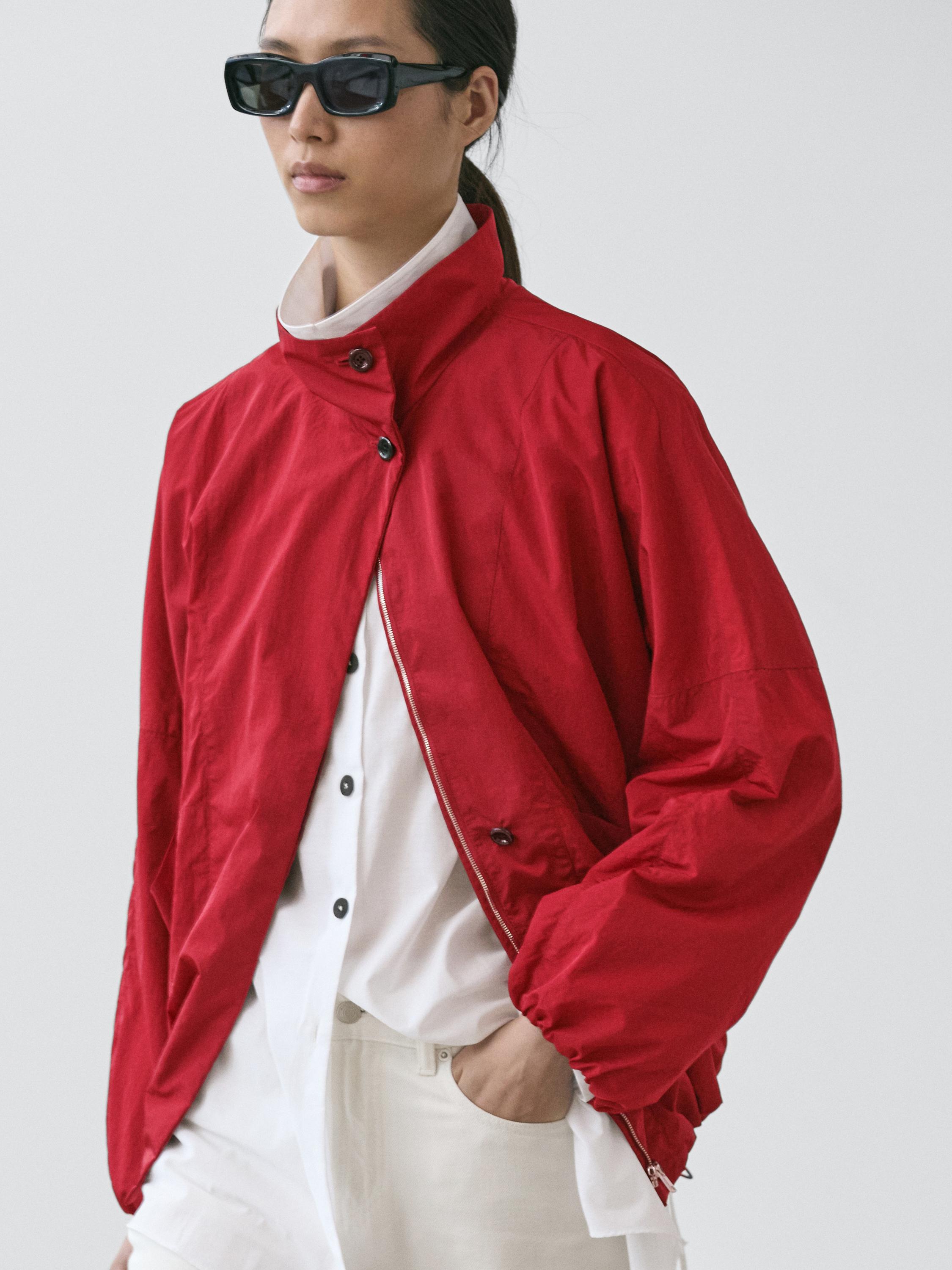 High neck bomber puff jacket