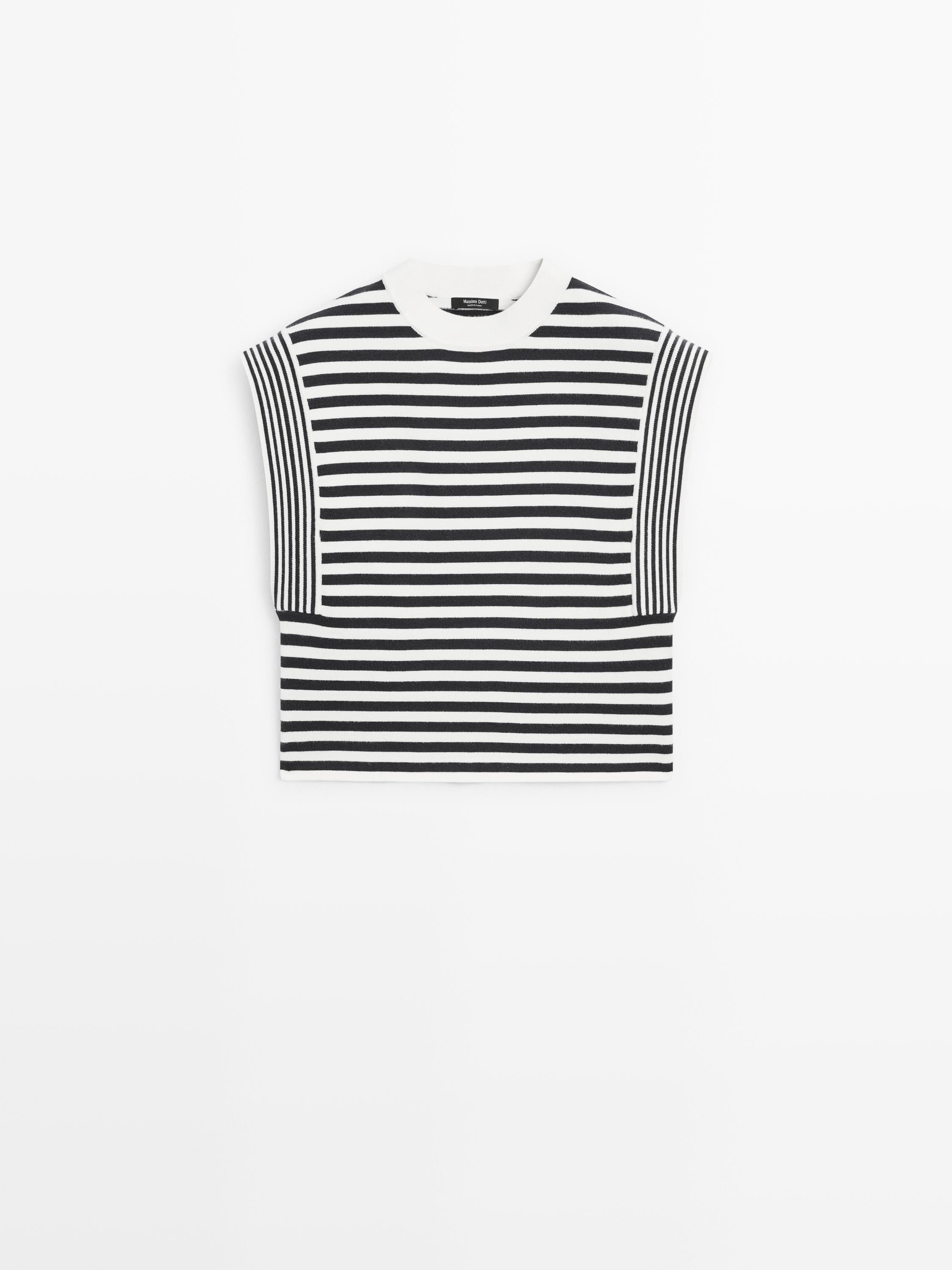 Chaleco rayas cuello redondo