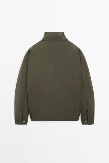 Down jacket with pocket details — KHAKI 6