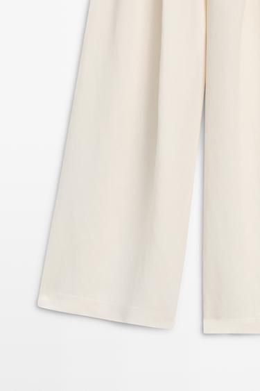 Flowing wide-leg linen pants — Off white 7