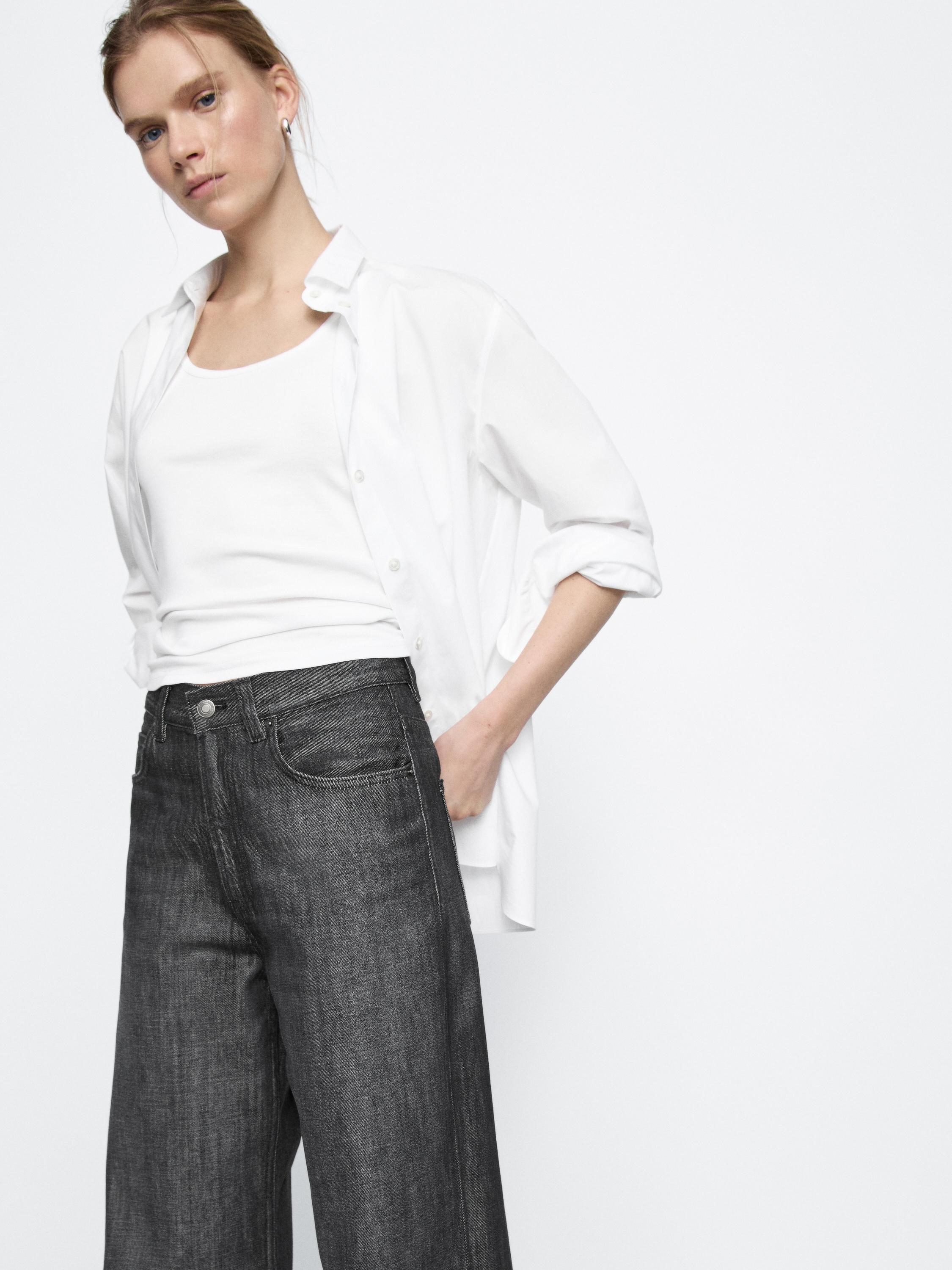 High-waist wide-leg jeans