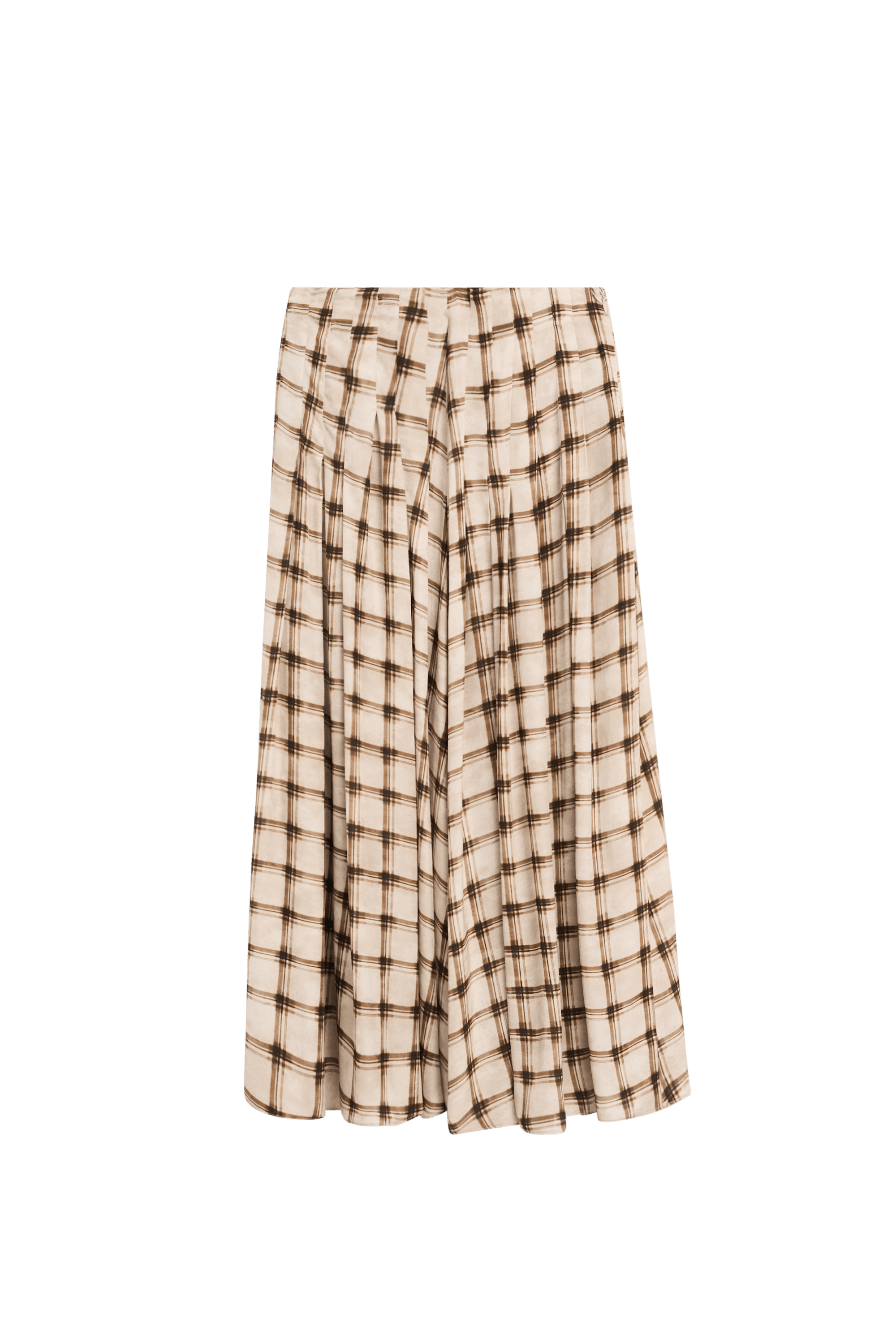 Massimo Dutti Dökümlü kareli midi total look etek görsel 5
