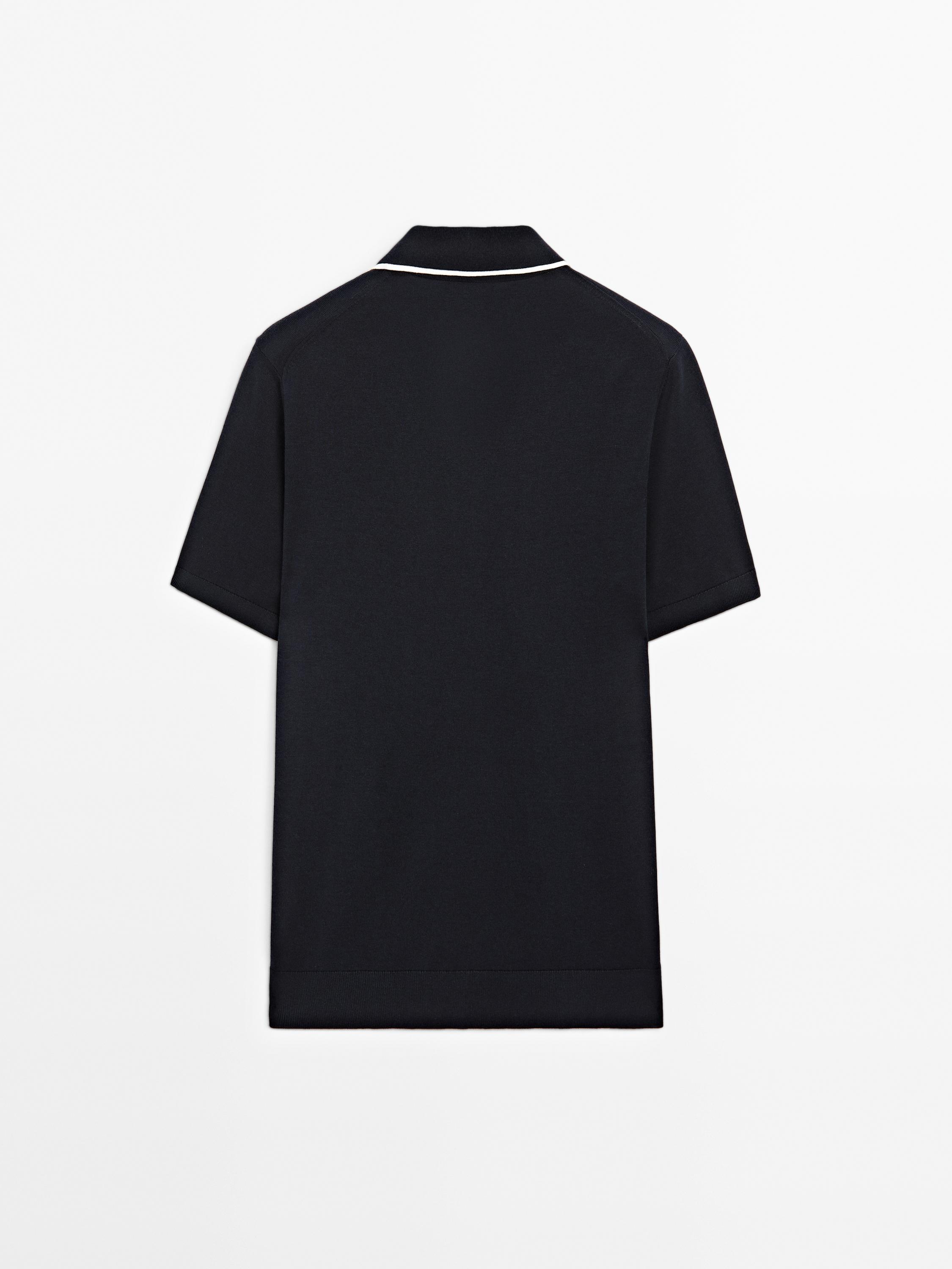 Polo en maille avec col coloré