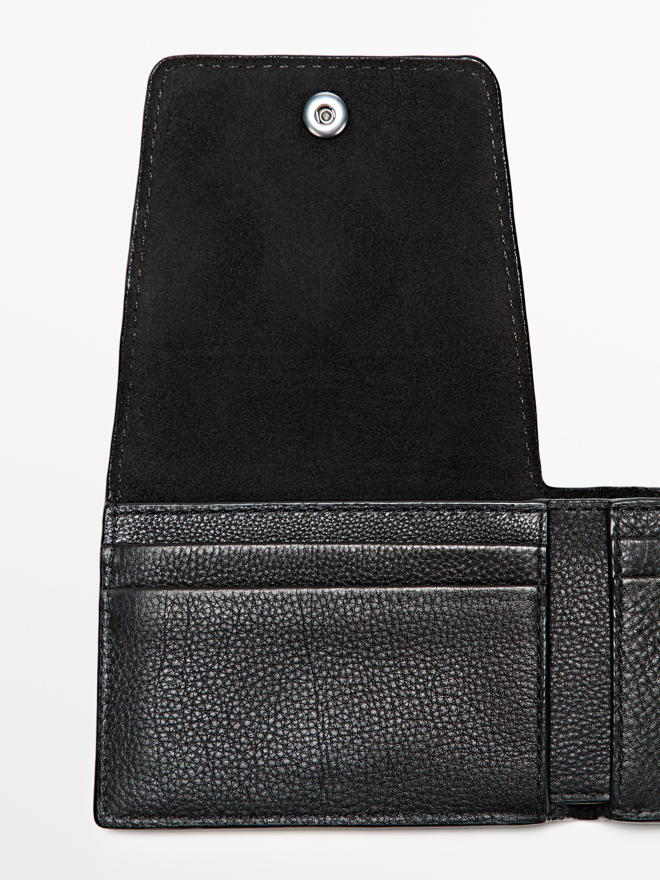 Nappa leather wallet — BLACK