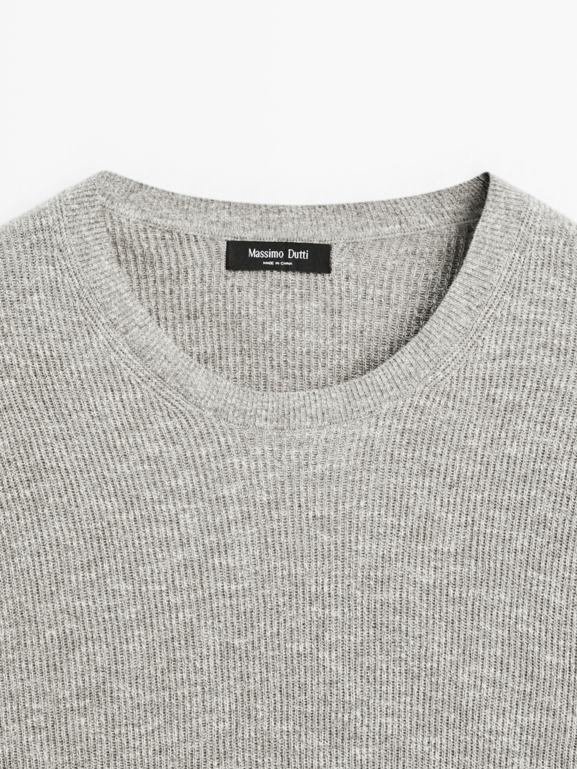 Short sleeve mouliné knit T-shirt
