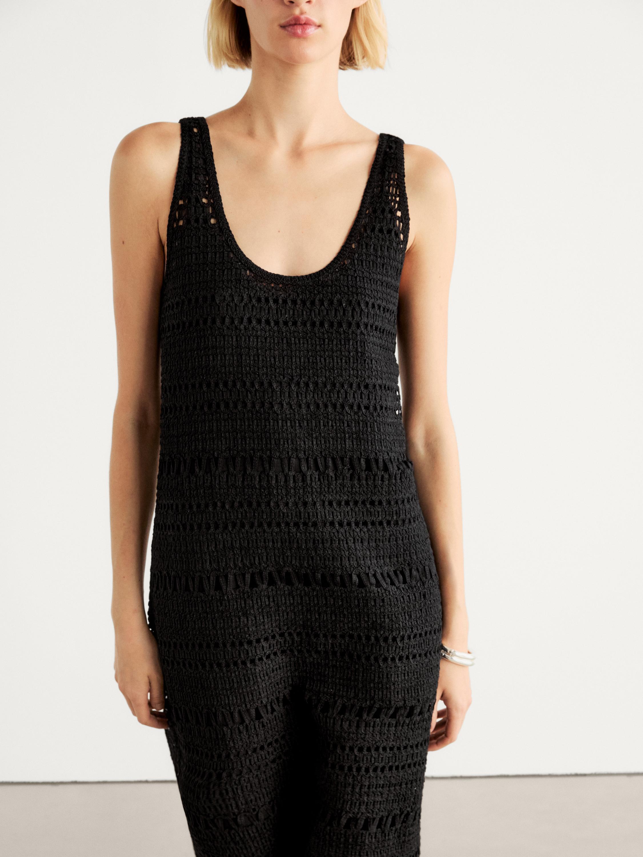 Robe midi bretelles crochet