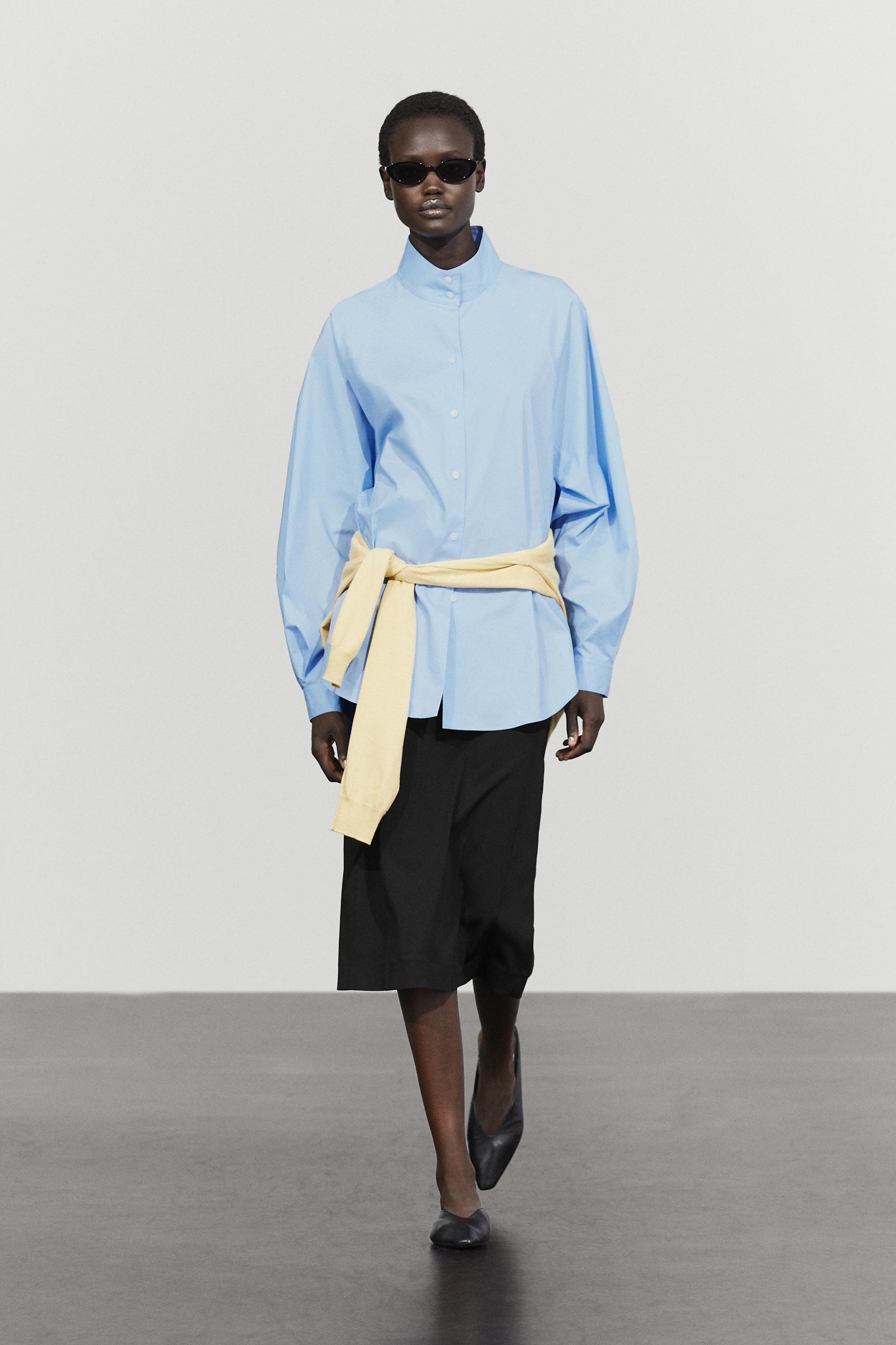 Poplin shirt with collar detail